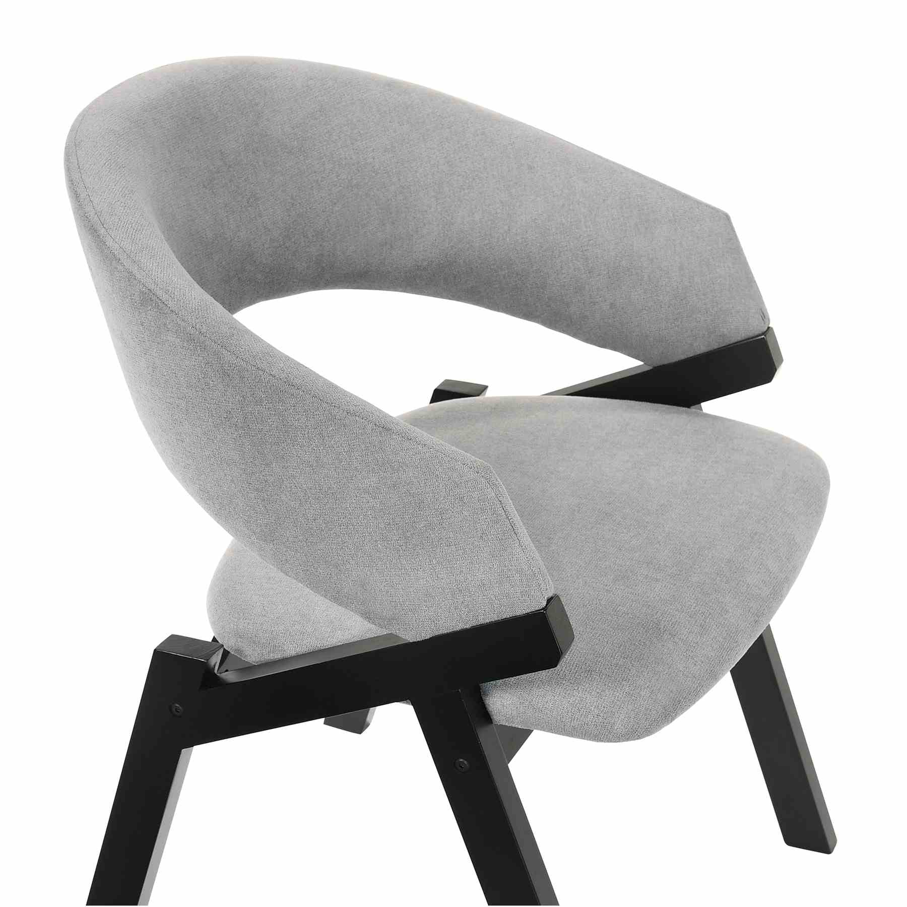 Talulah Gray Fabric and Black Veneer Dining Side Chairs - Set of 2 - Image 5
