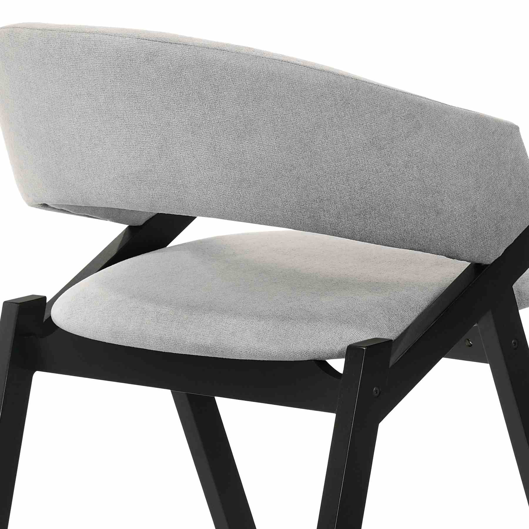 Talulah Gray Fabric and Black Veneer Dining Side Chairs - Set of 2 - Image 6