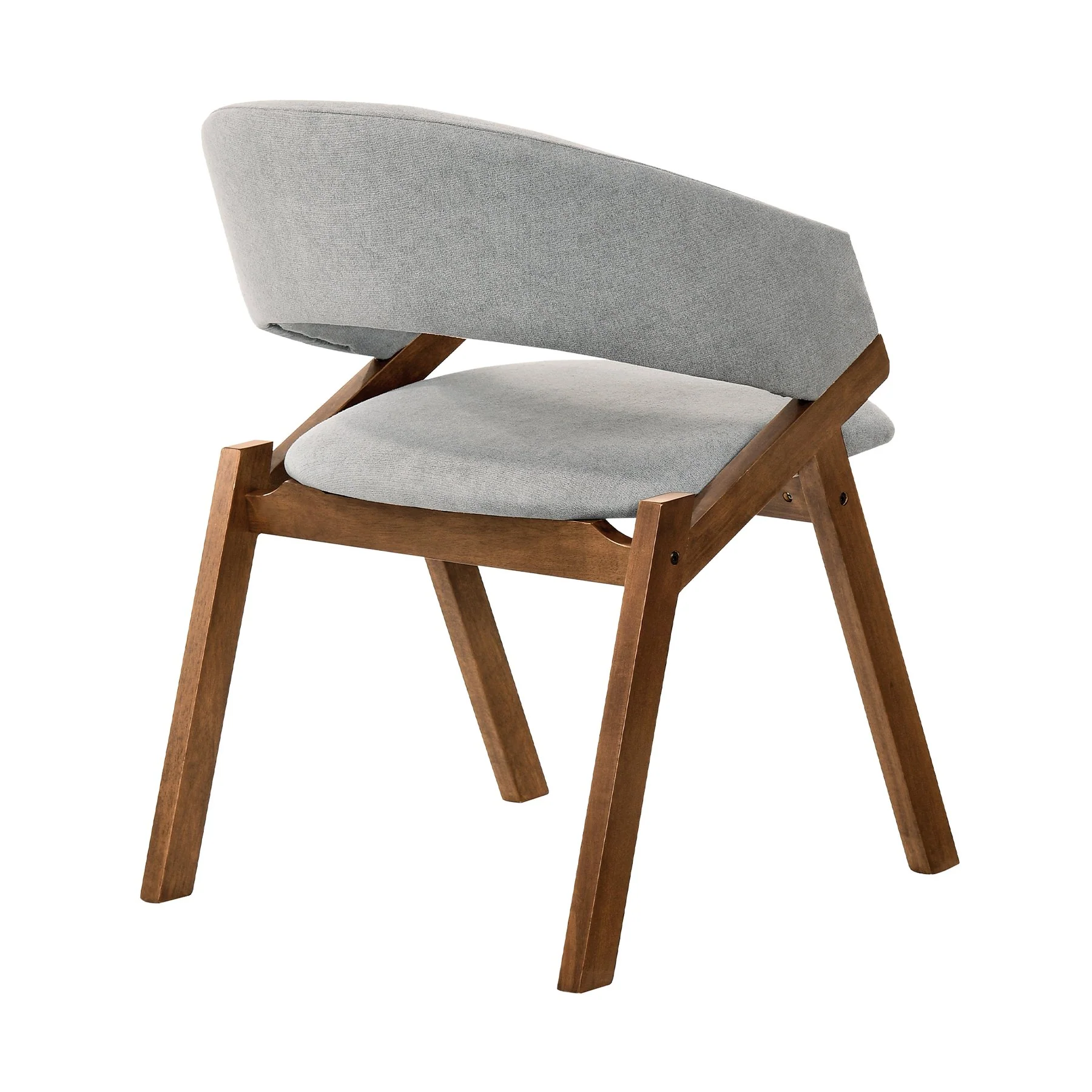 Talulah Gray Fabric and Walnut Veneer Dining Side Chairs - Set of 2 - Image 4