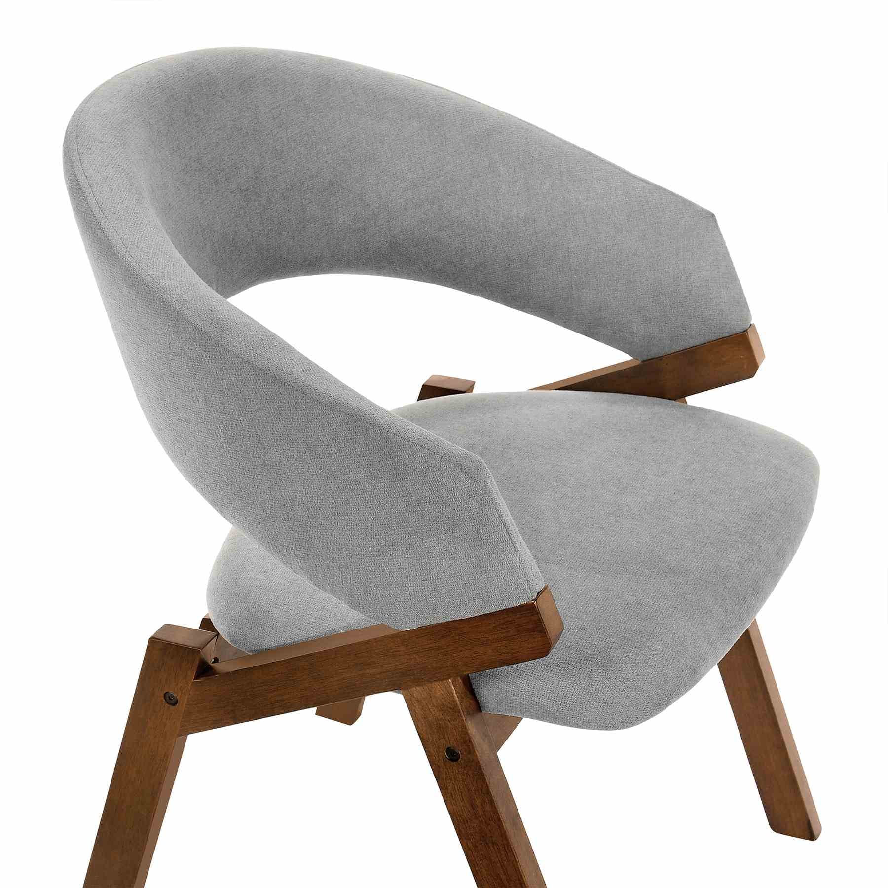 Talulah Gray Fabric and Walnut Veneer Dining Side Chairs - Set of 2 - Image 5