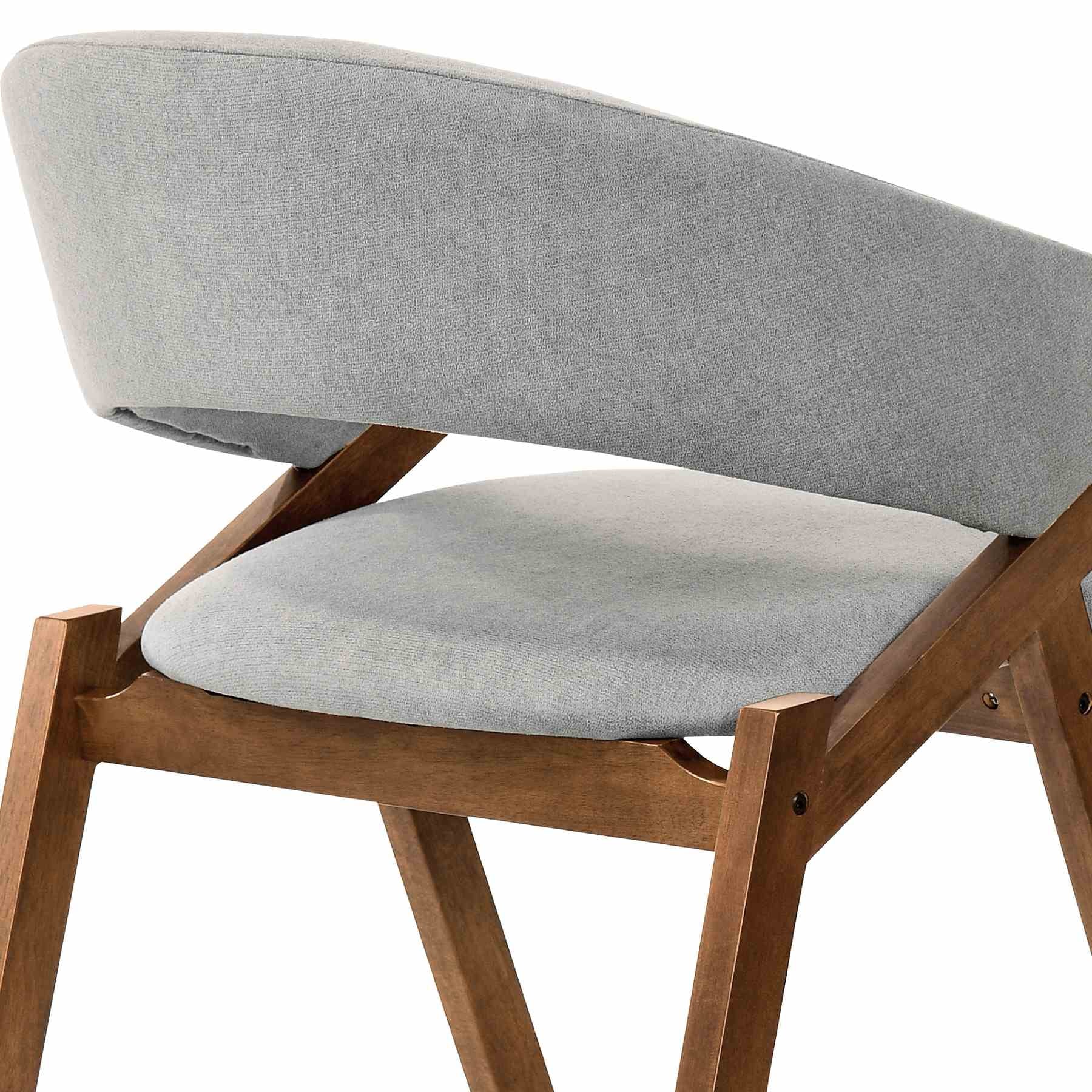 Talulah Gray Fabric and Walnut Veneer Dining Side Chairs - Set of 2 - Image 6