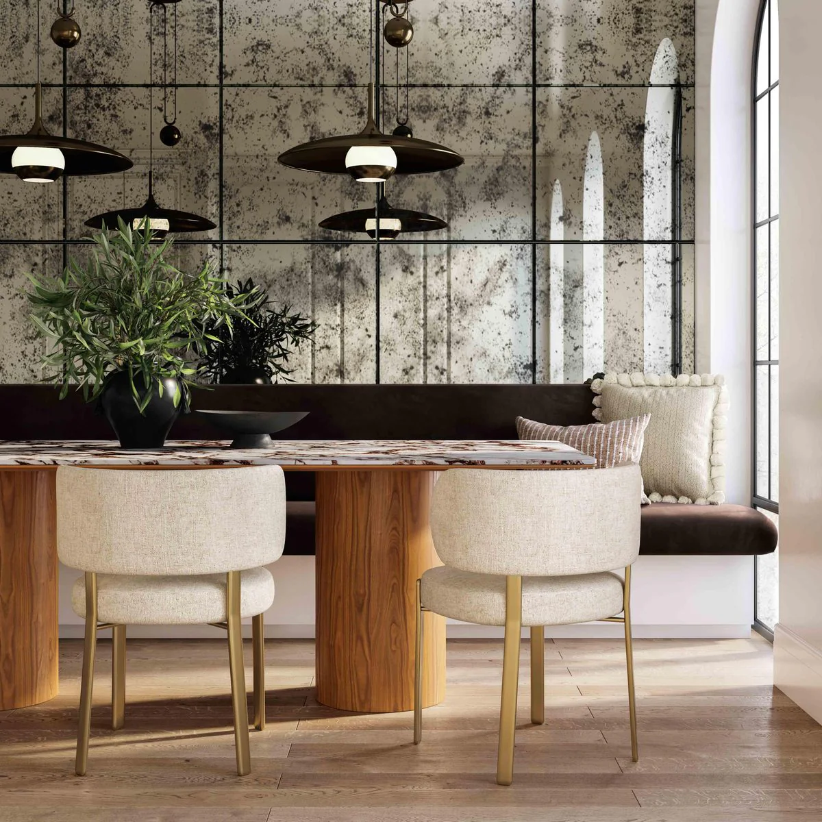 Tamara Marble Ceramic Rectangular Dining Table - Image 2