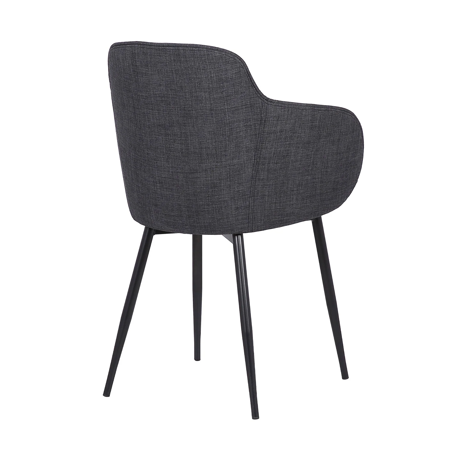 Tammy Contemporary Dining Chair in Black Powder Coated Finish and Charcoal Fabric - Image 4