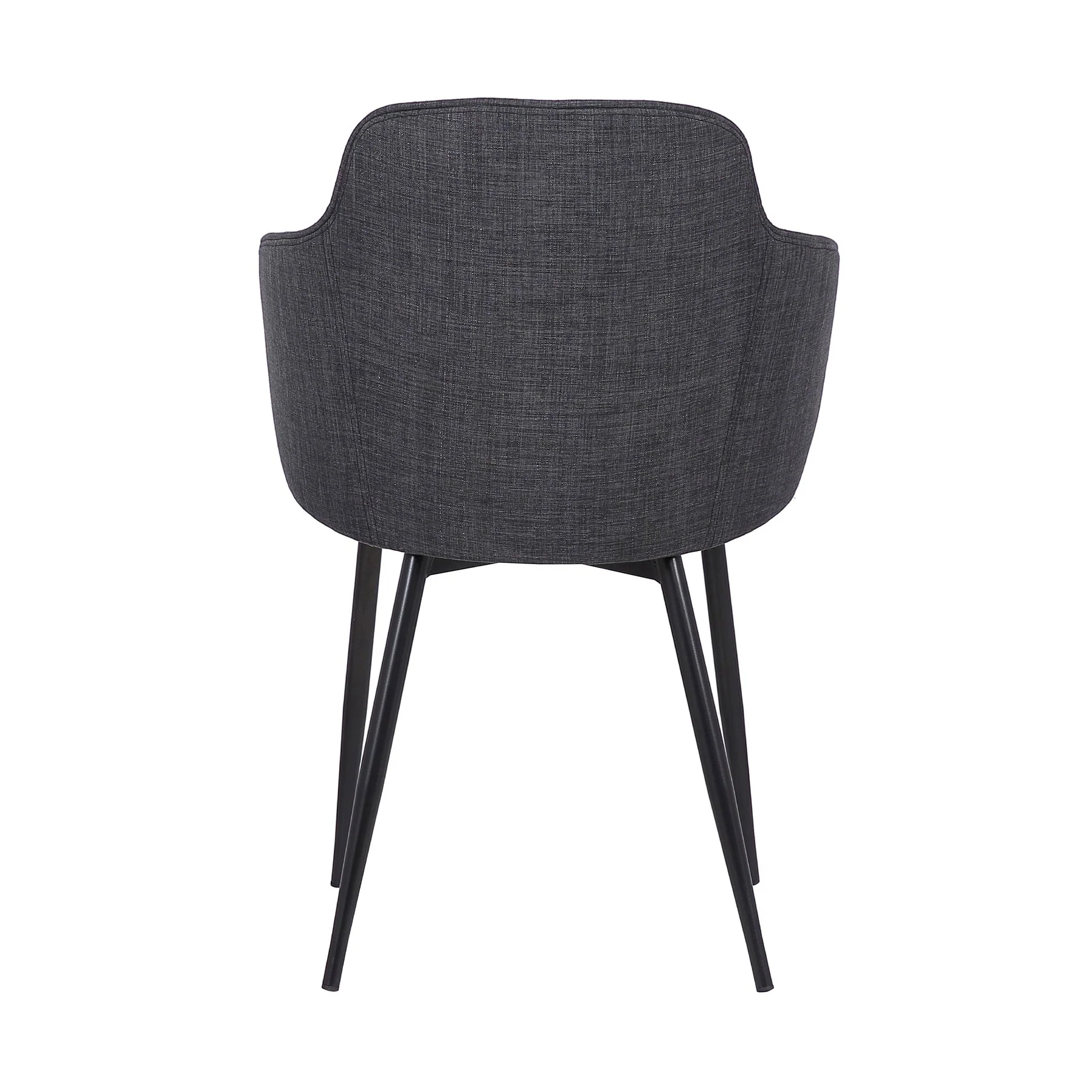 Tammy Contemporary Dining Chair in Black Powder Coated Finish and Charcoal Fabric - Image 5