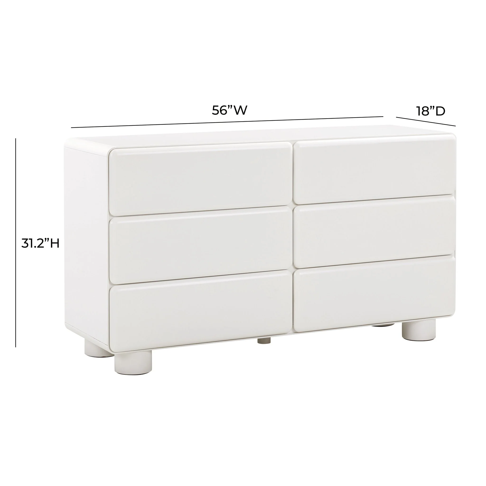 Tammy White 6-Drawer Dresser - Image 6