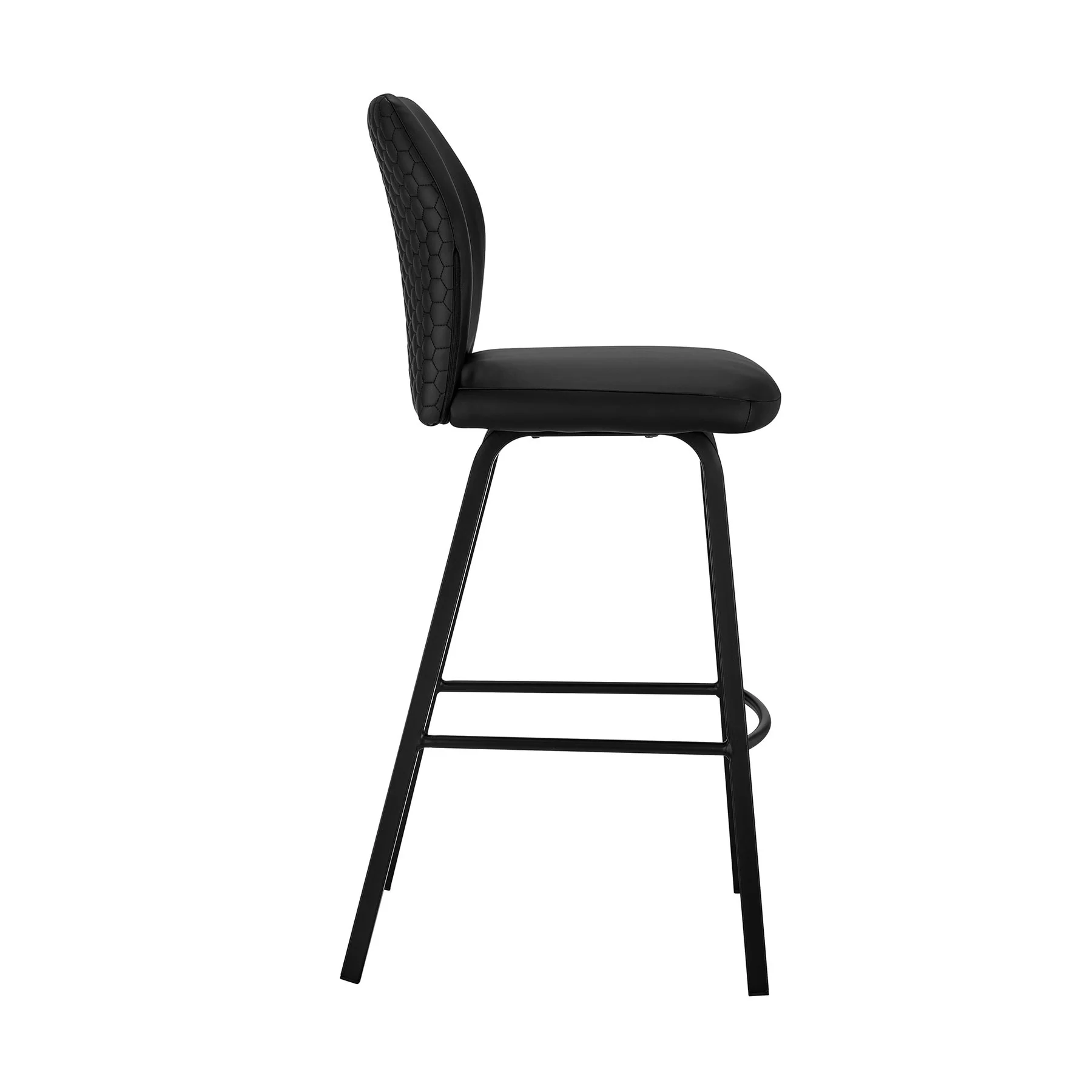 Tandy Black Faux Leather and Black Metal 26" Counter Stool - Image 3