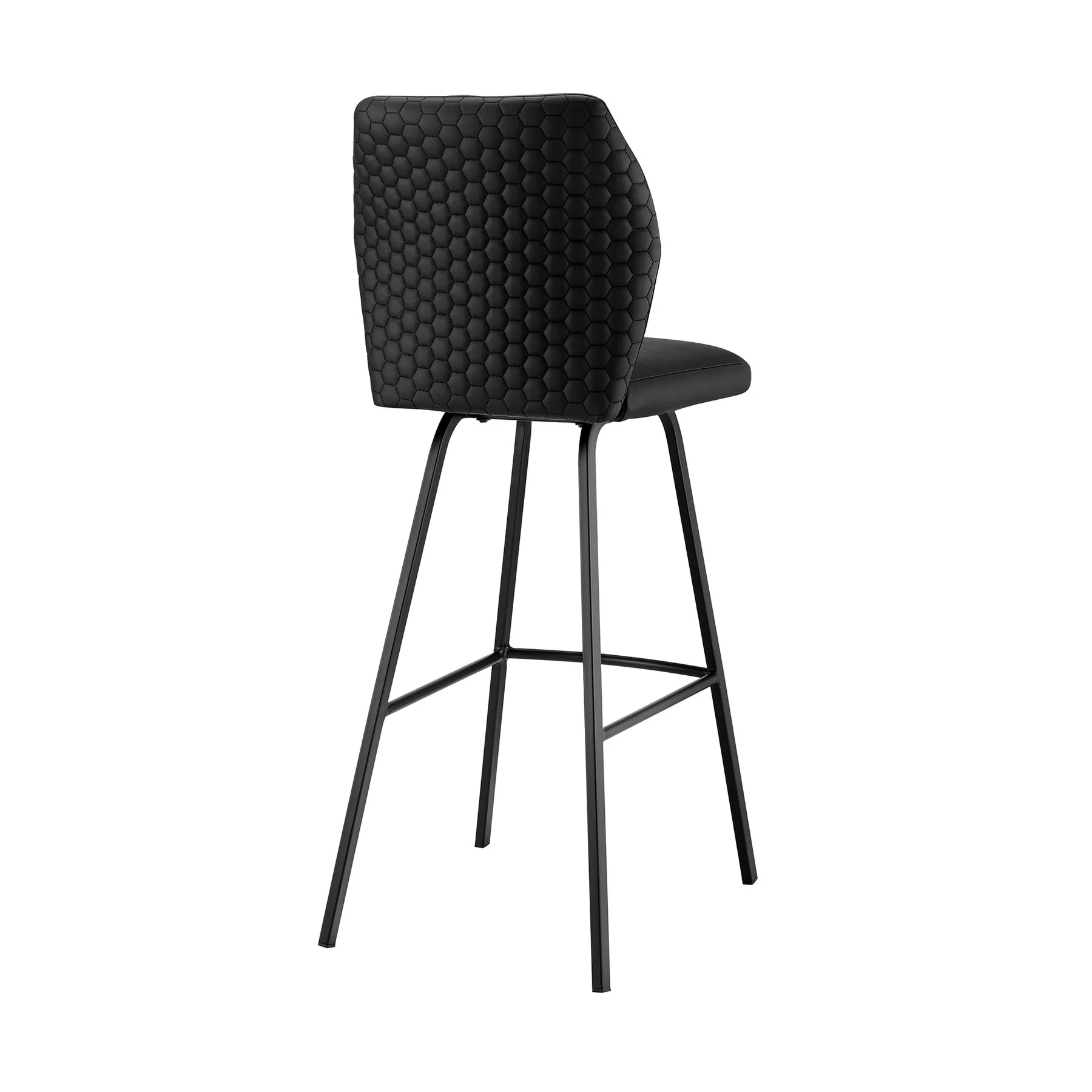 Tandy Black Faux Leather and Black Metal 26" Counter Stool - Image 4