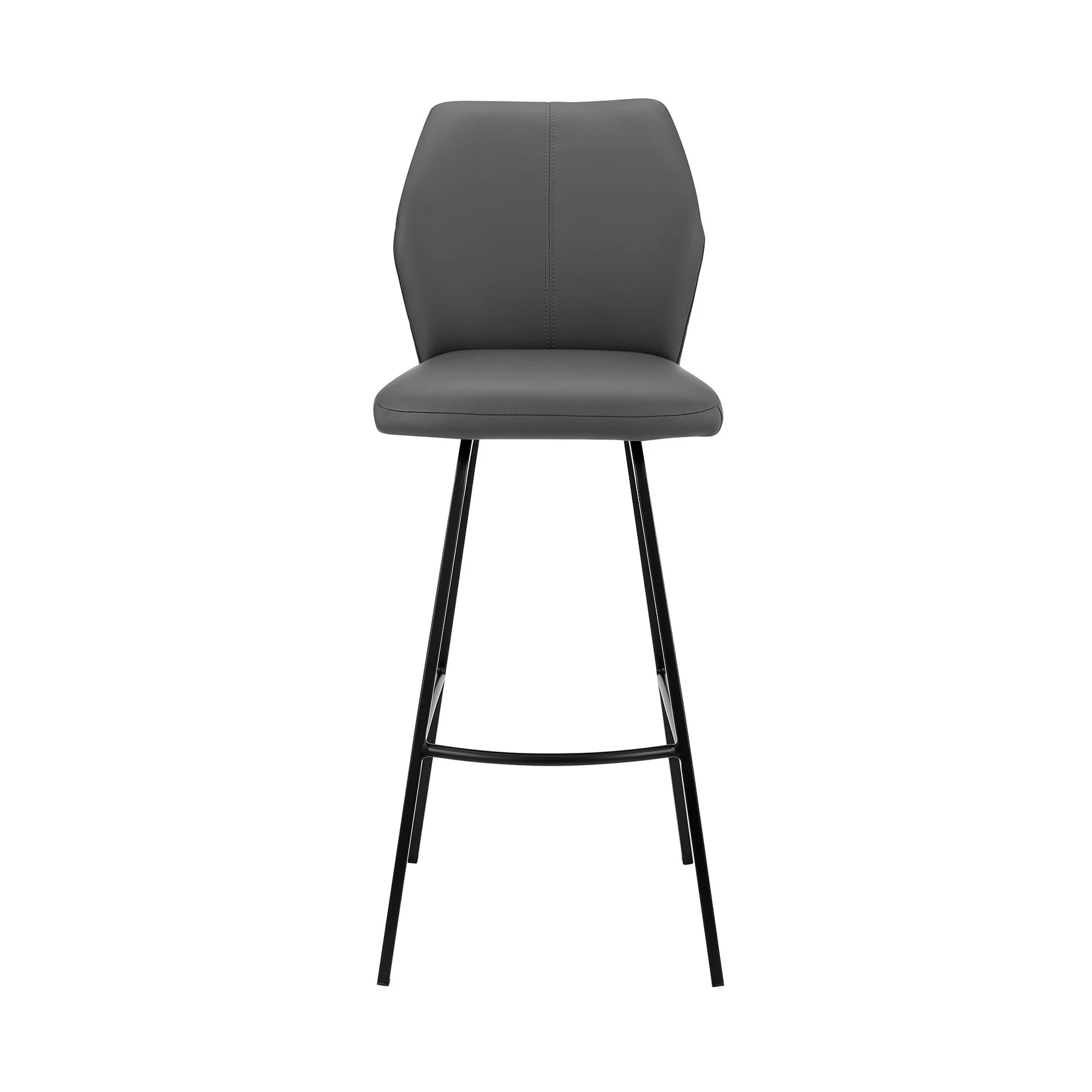 Tandy Gray Faux Leather and Black Metal 26" Counter Stool - Image 2