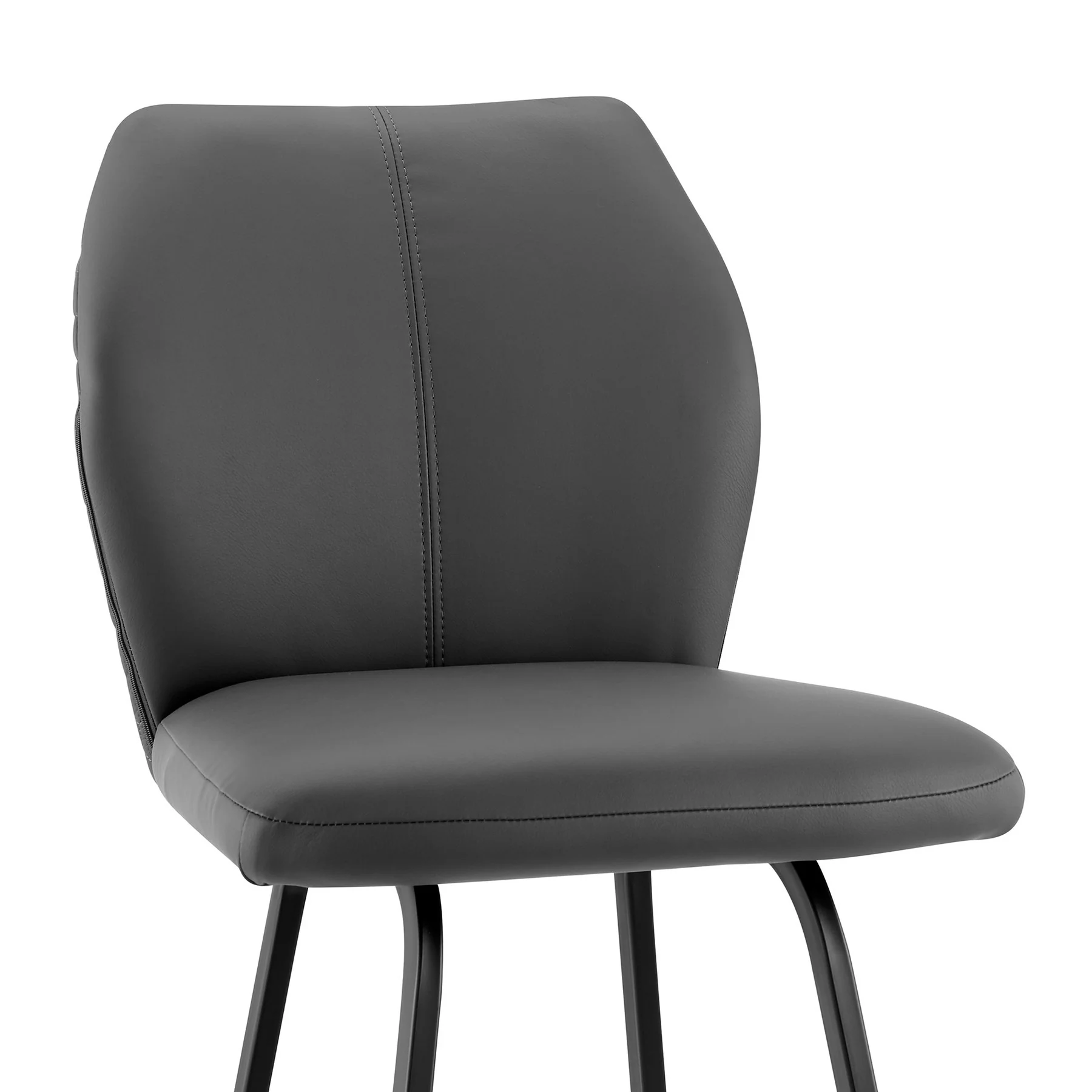 Tandy Gray Faux Leather and Black Metal 26" Counter Stool - Image 6