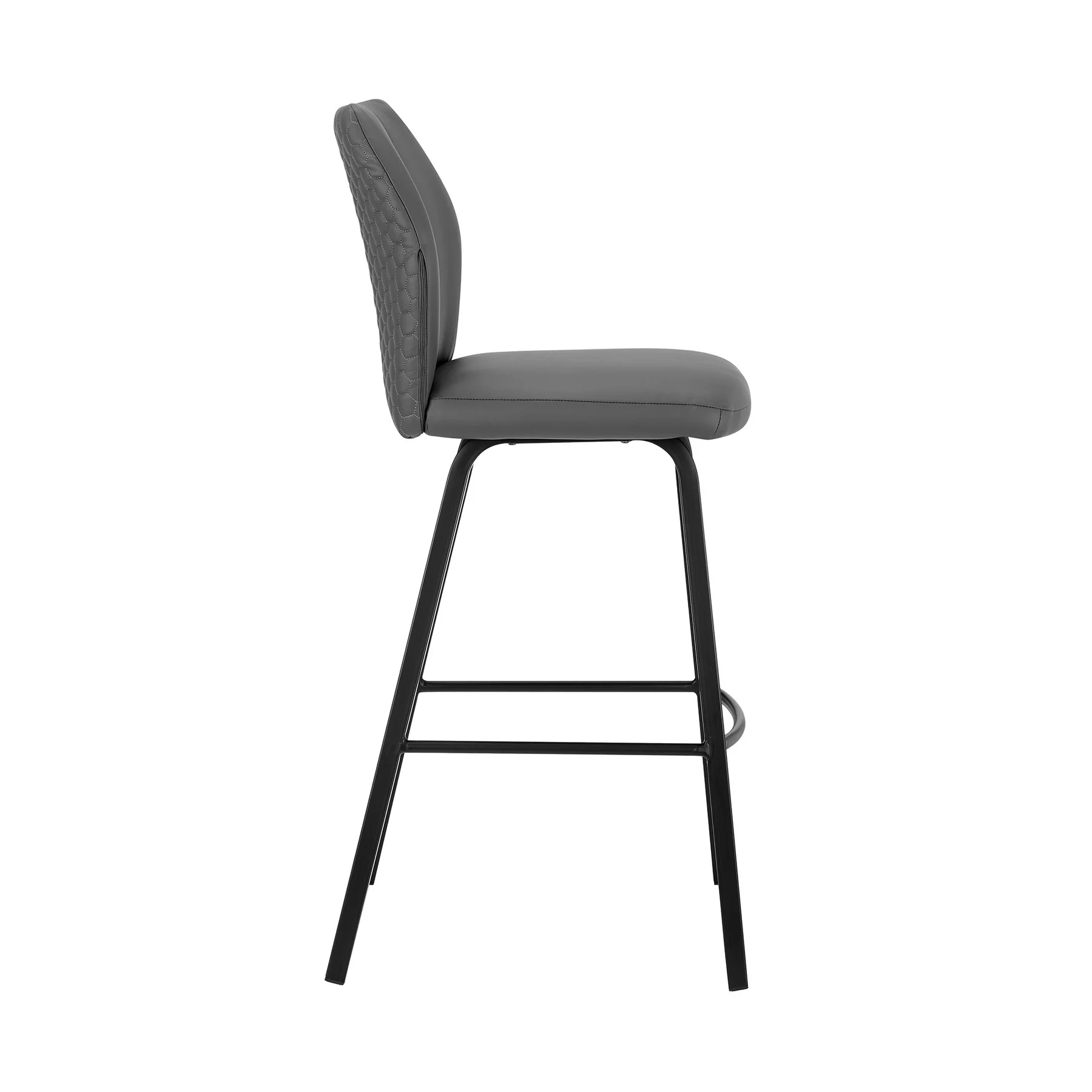 Tandy Gray Faux Leather and Black Metal 30" Bar Stool - Image 3