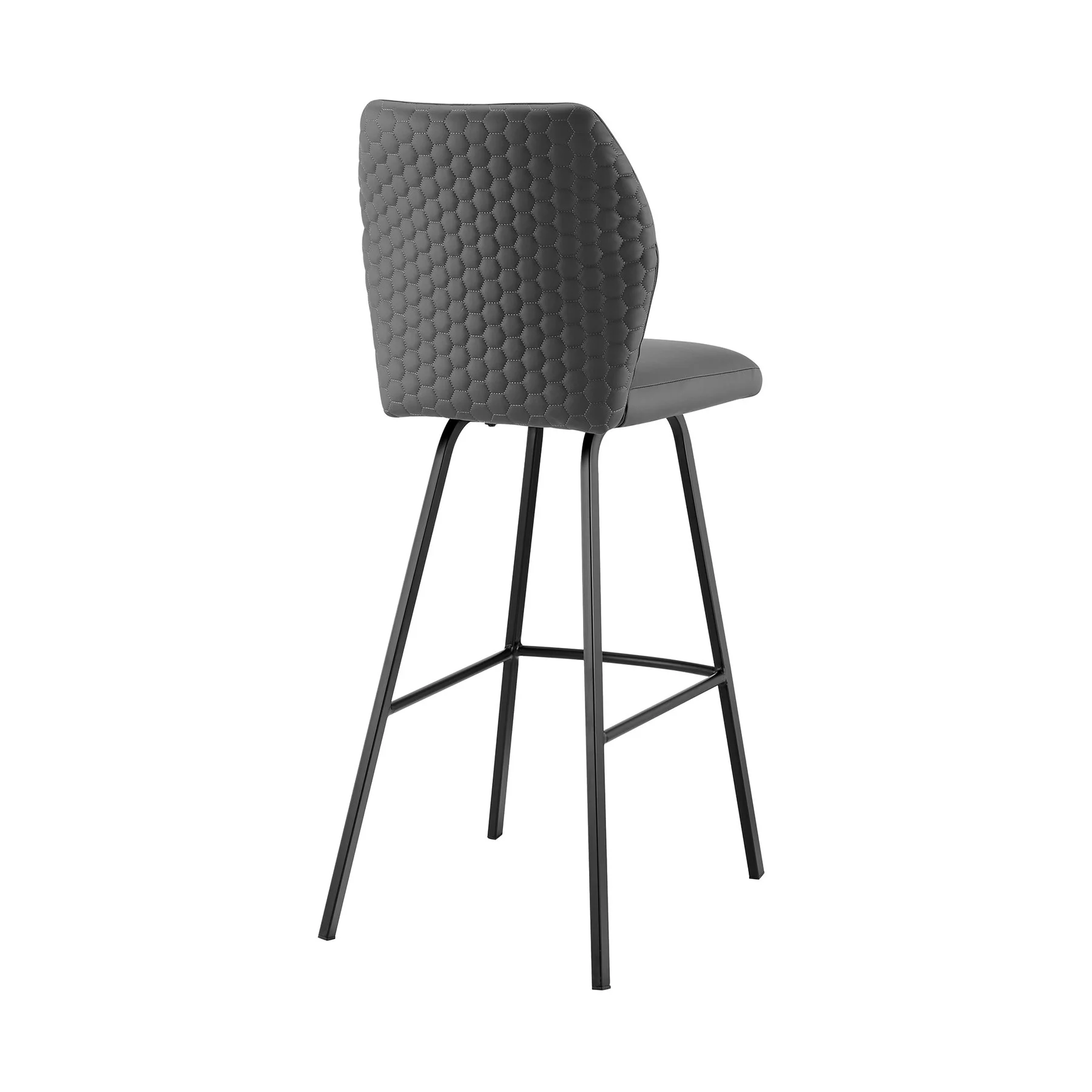 Tandy Gray Faux Leather and Black Metal 30" Bar Stool - Image 4