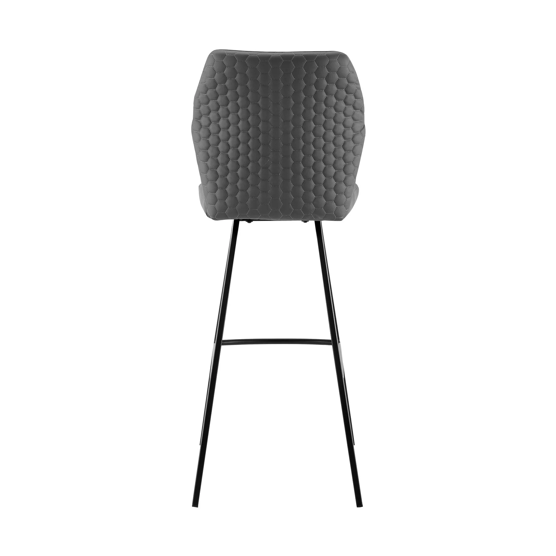 Tandy Gray Faux Leather and Black Metal 30" Bar Stool - Image 5