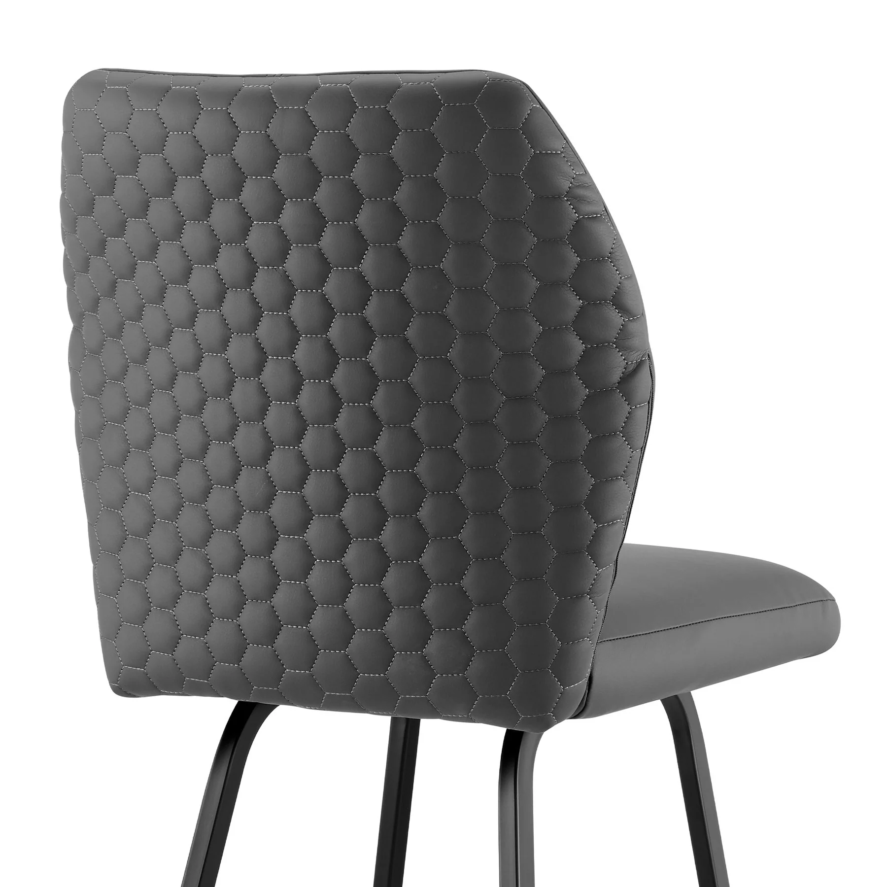 Tandy Gray Faux Leather and Black Metal 30" Bar Stool - Image 7