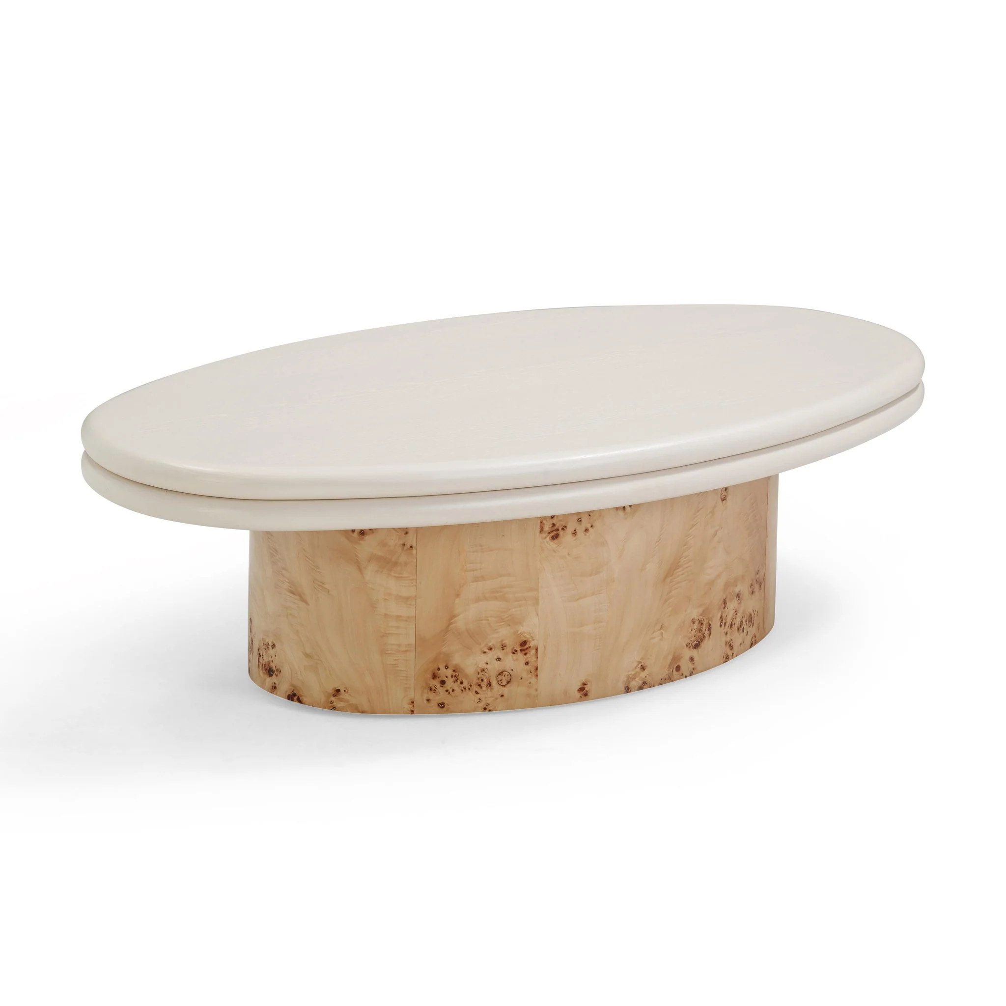 Tanner Natural Burl and Cream Ash Coffee Table - Image 3