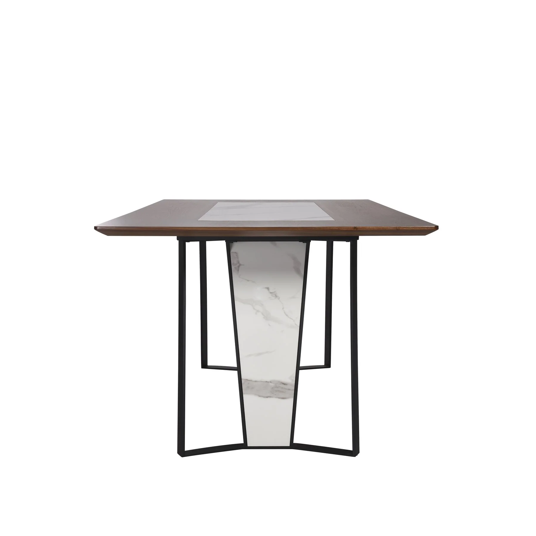 Tanya Contemporary 7-Piece Dining Set with Sintered Stone and Walnut-Finished Tabletop - Image 3