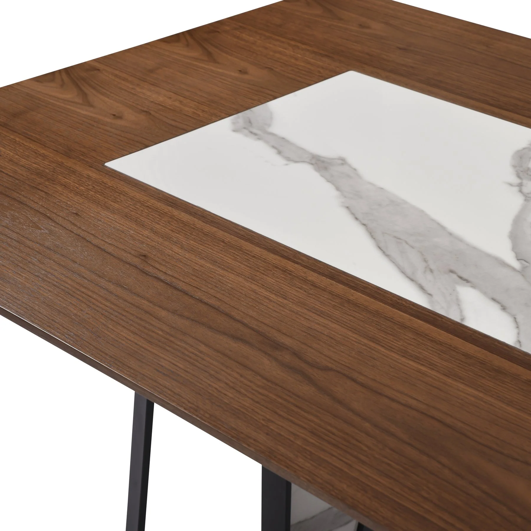 Tanya Contemporary 7-Piece Dining Set with Sintered Stone and Walnut-Finished Tabletop - Image 4