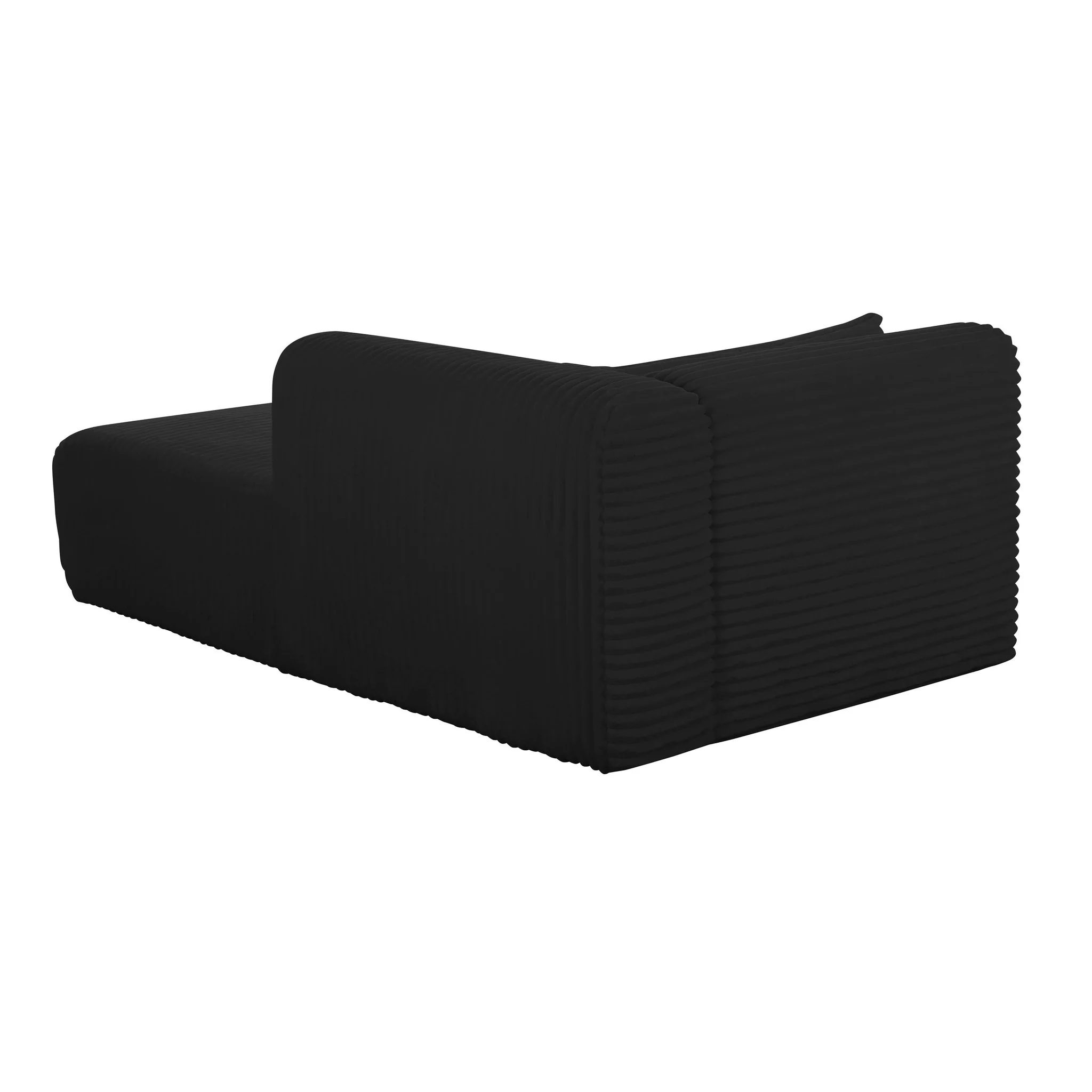 Tarra Fluffy Oversized Black Corduroy Modular RAF Chaise - Image 12