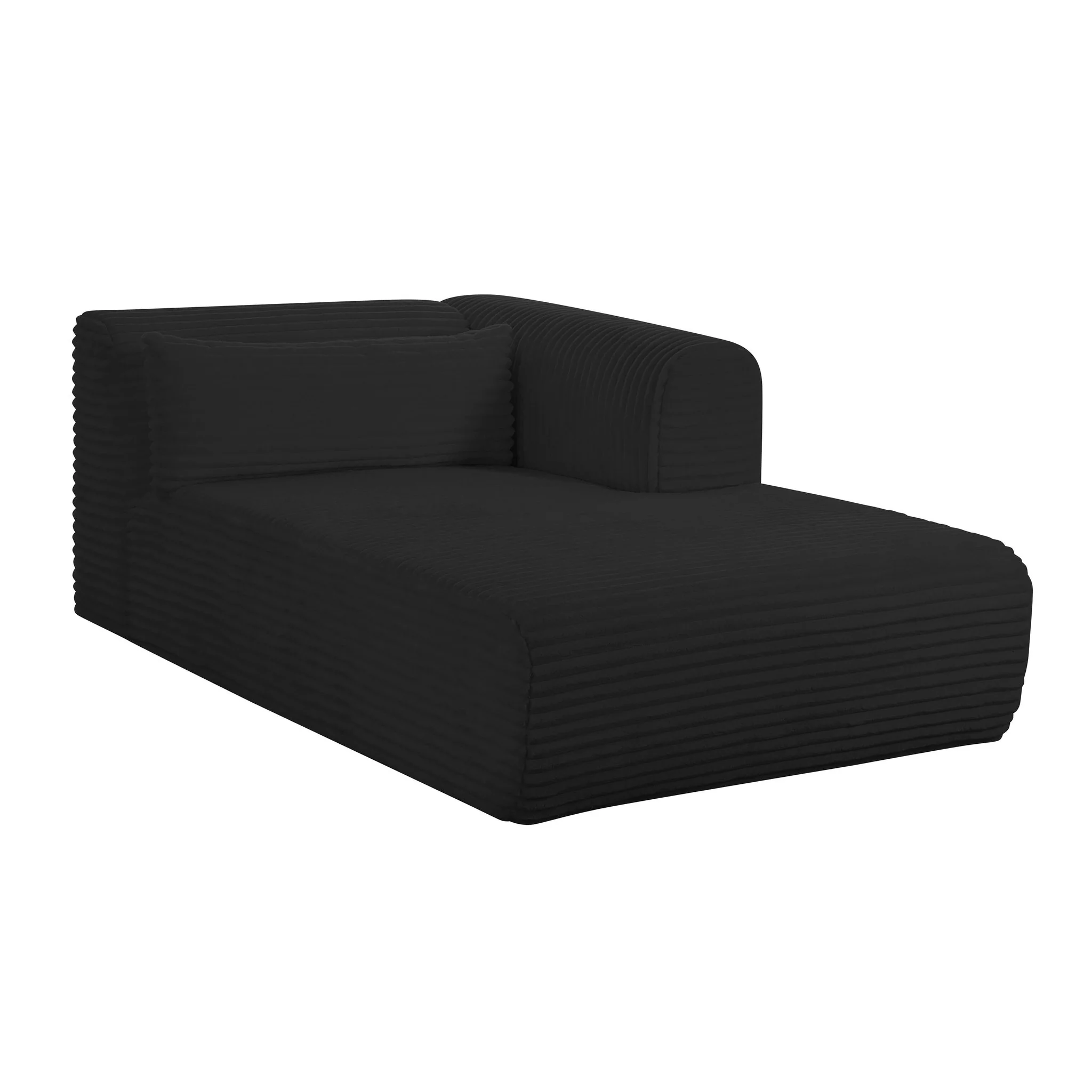 Tarra Fluffy Oversized Black Corduroy Modular RAF Chaise - Image 2