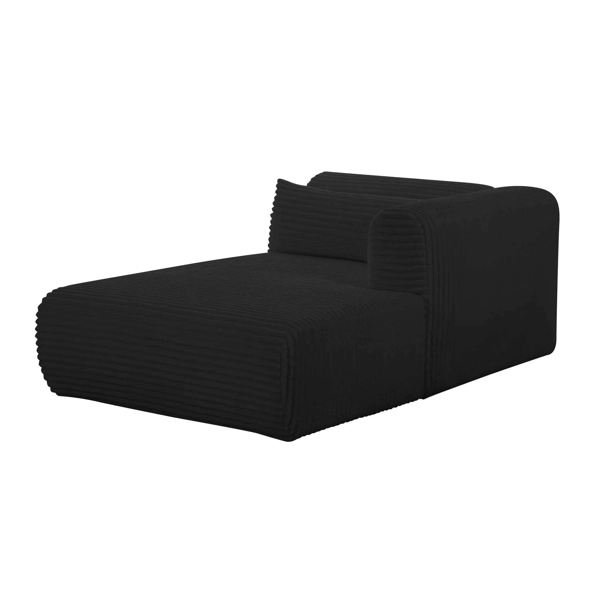 Tarra Fluffy Oversized Black Corduroy Modular RAF Chaise - Image 8