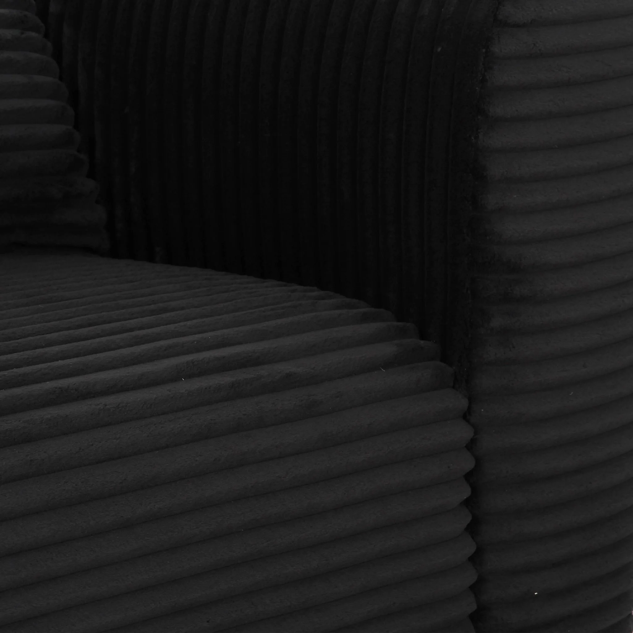 Tarra Fluffy Oversized Black Corduroy Modular RAF Corner Chair - Image 6