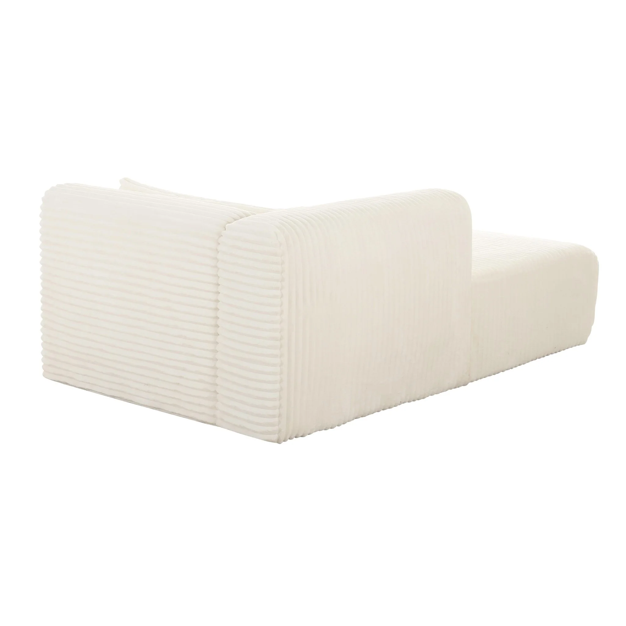 Tarra Fluffy Oversized Cream Corduroy Modular LAF Chaise - Image 4