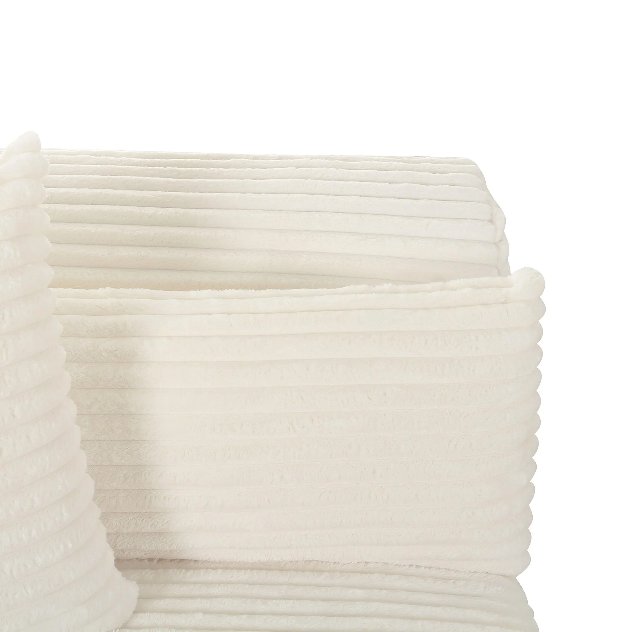 Tarra Fluffy Oversized Cream Corduroy Modular LAF Corner Chair - Image 6