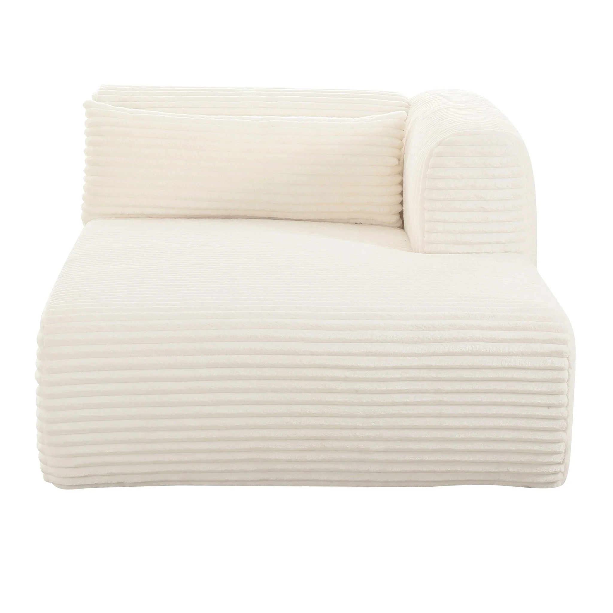 Tarra Fluffy Oversized Cream Corduroy Modular RAF Chaise - Image 3