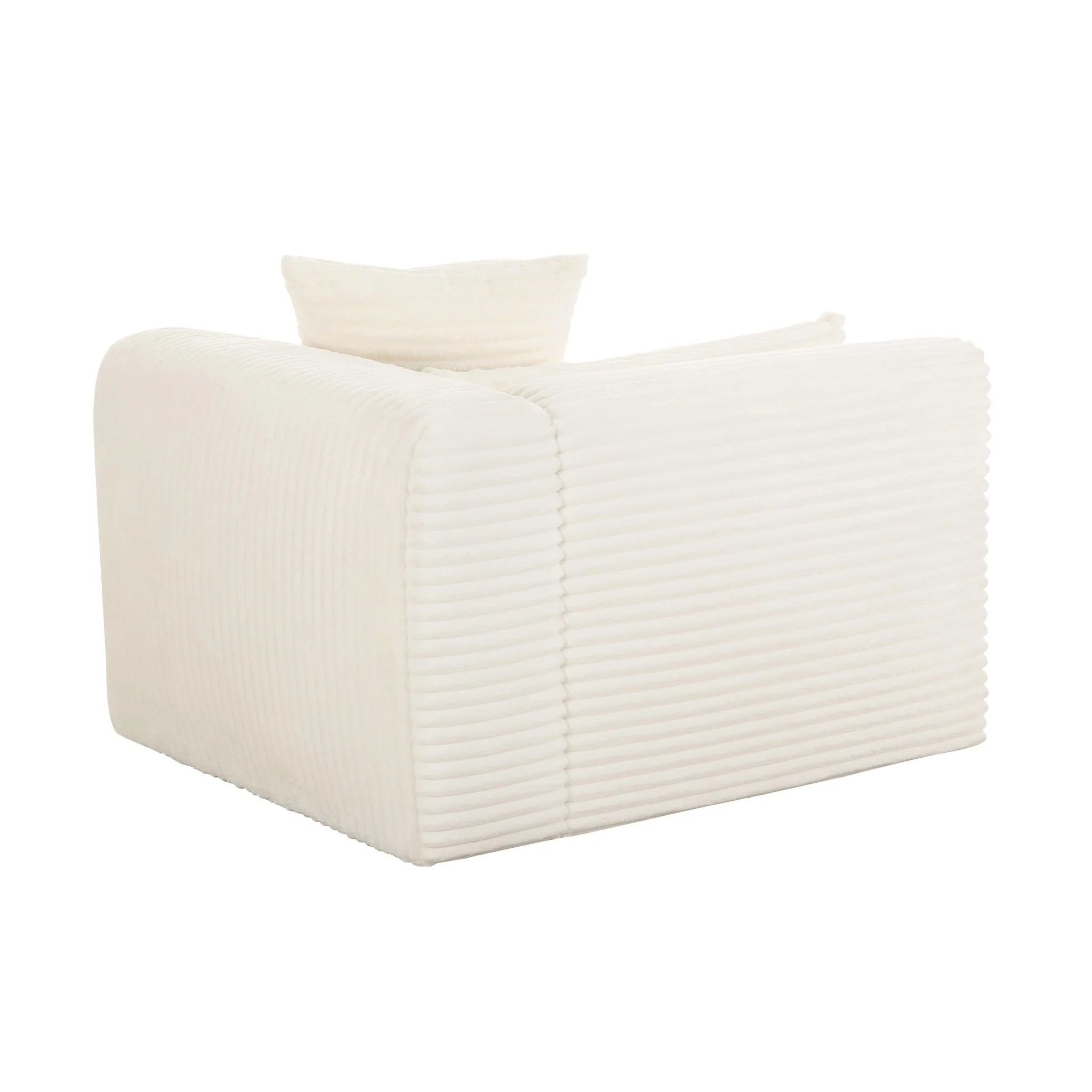 Tarra Fluffy Oversized Cream Corduroy Modular RAF Corner Chair - Image 4