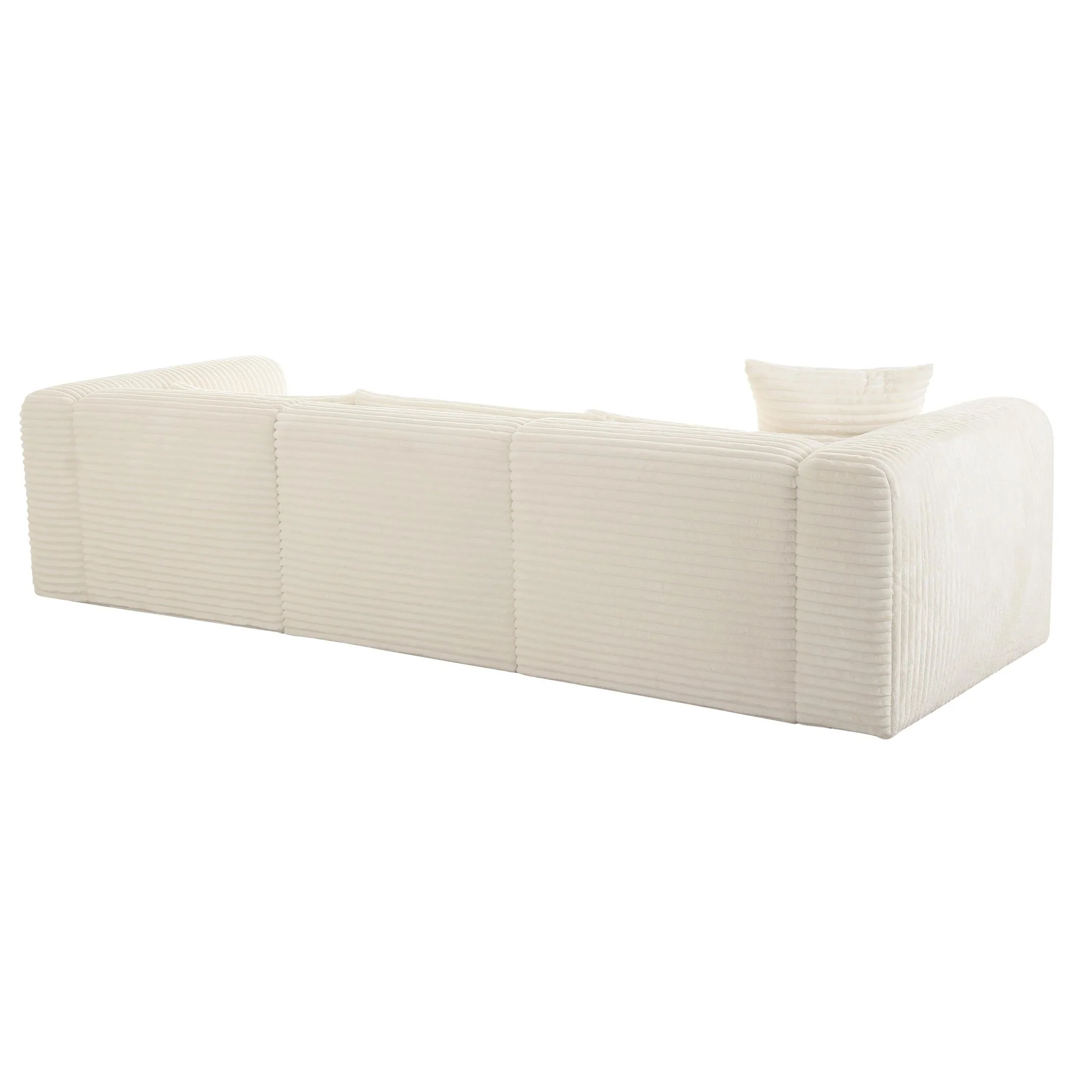 Tarra Fluffy Oversized Cream Corduroy Modular RAF Sectional - Image 4