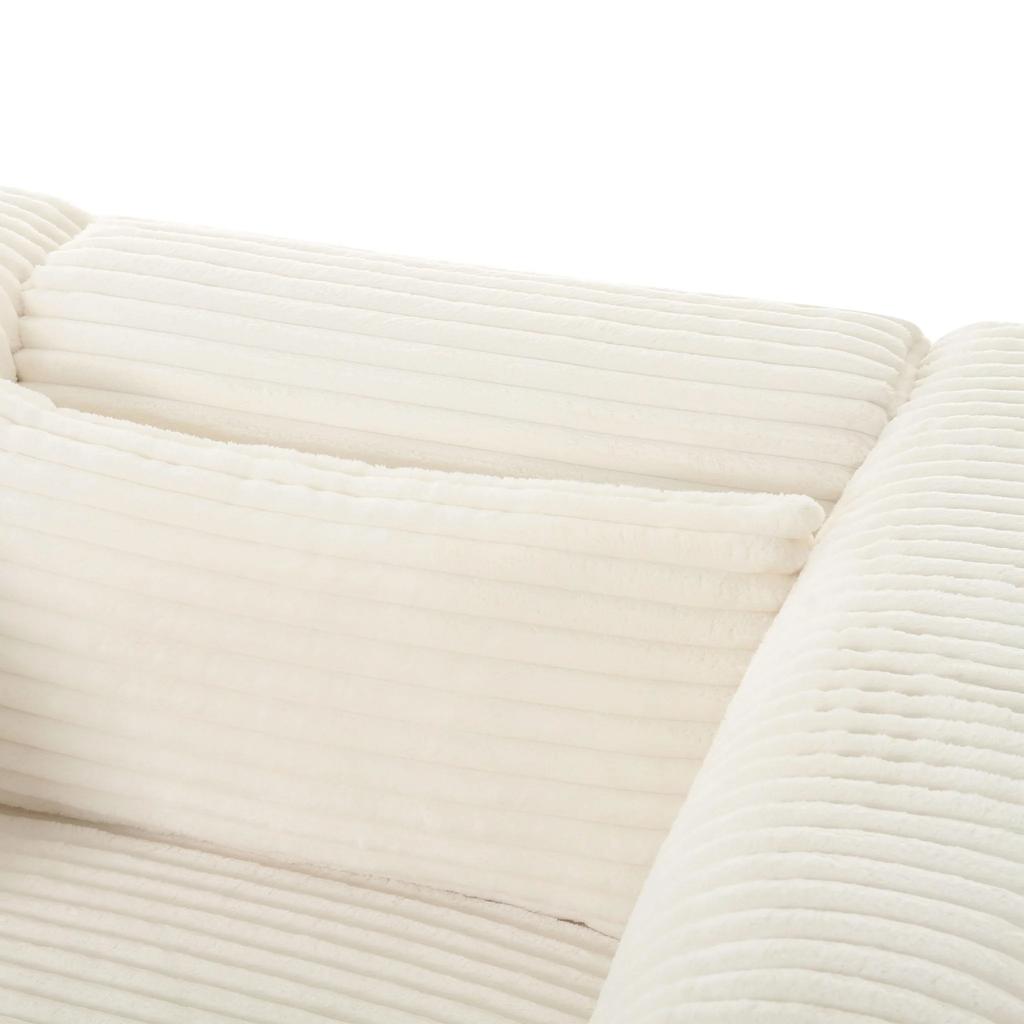 Tarra Fluffy Oversized Cream Corduroy Modular Sofa - Image 5