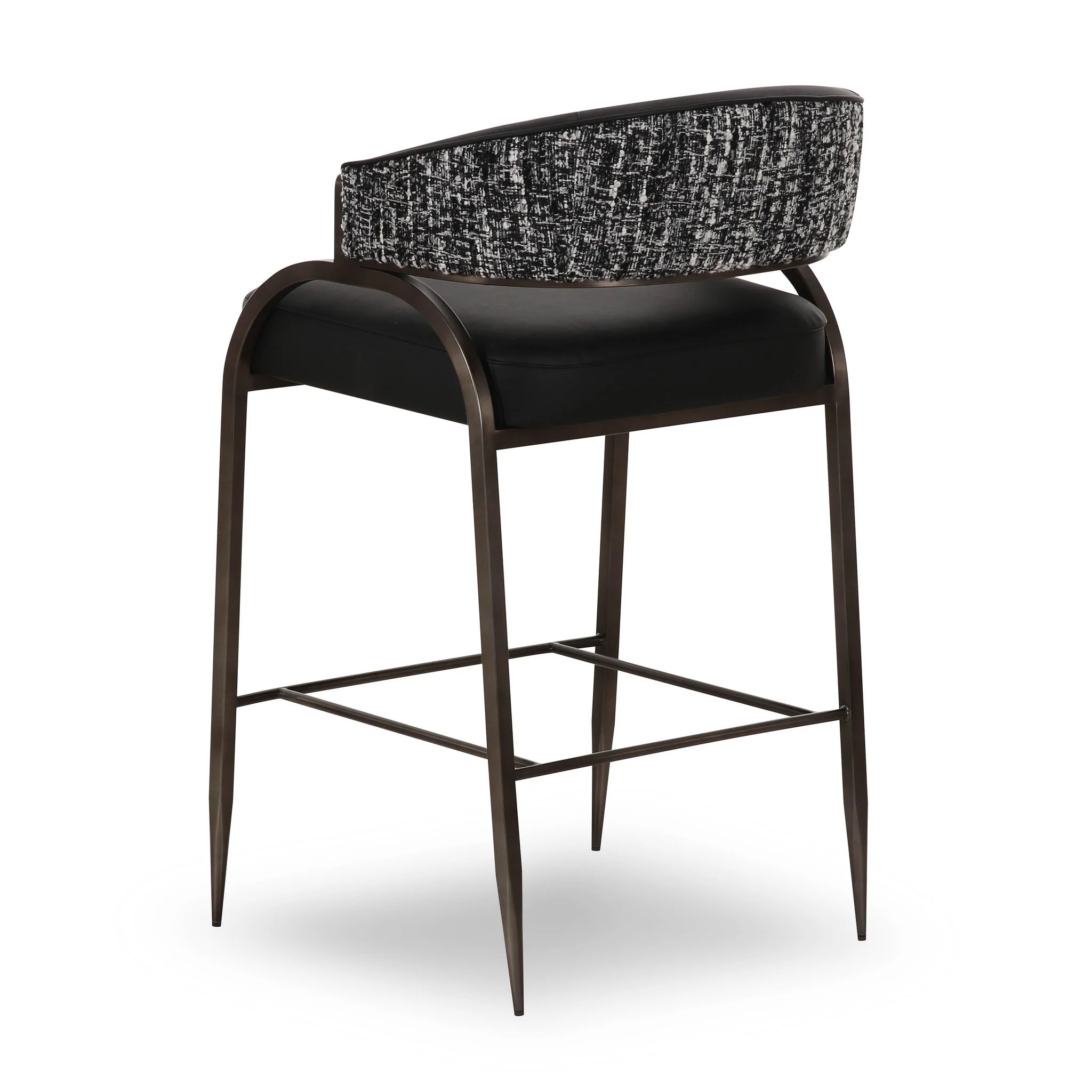 Tatum Black Vegan Leather 2-Tone Counter Stool - Image 4