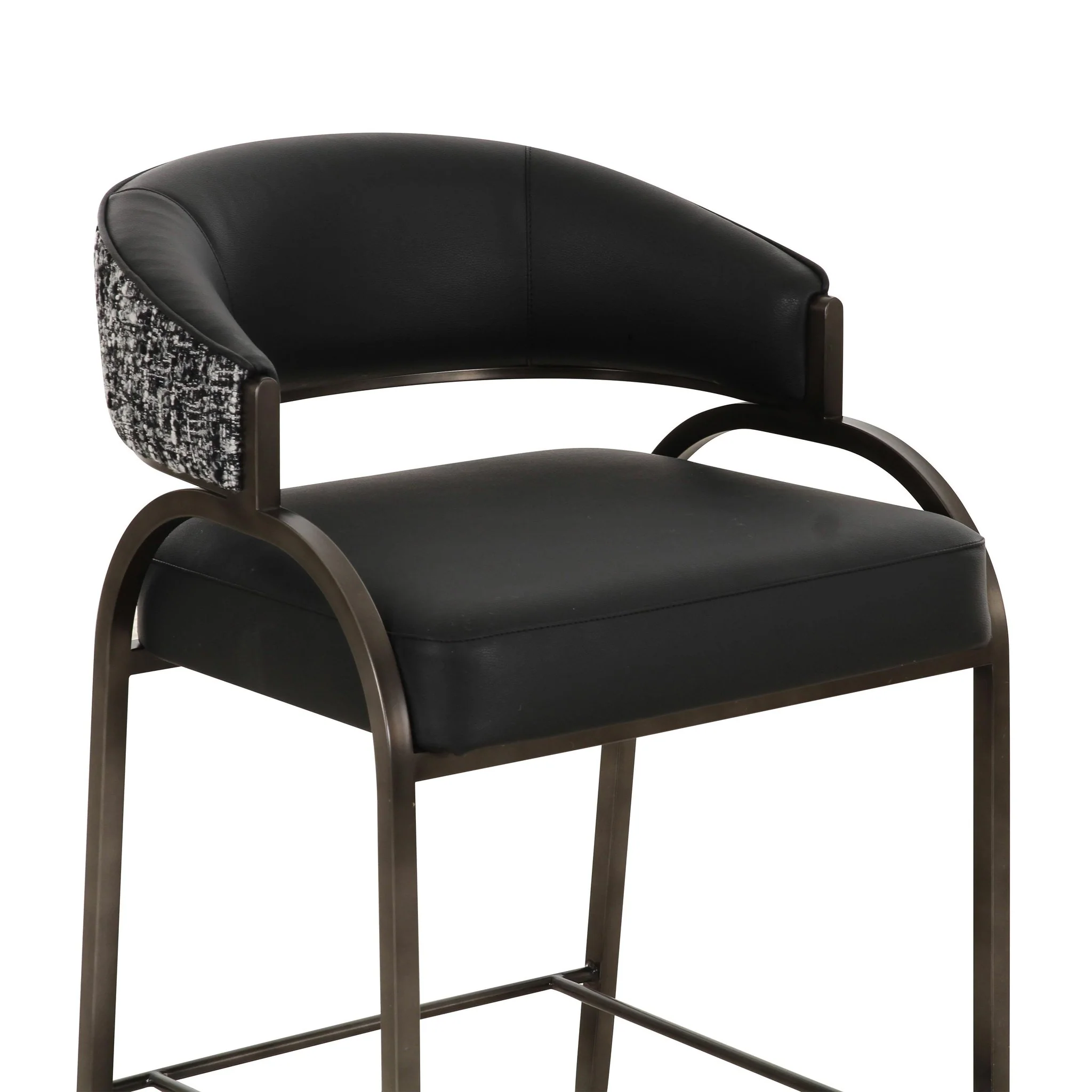 Tatum Black Vegan Leather 2-Tone Counter Stool - Image 5