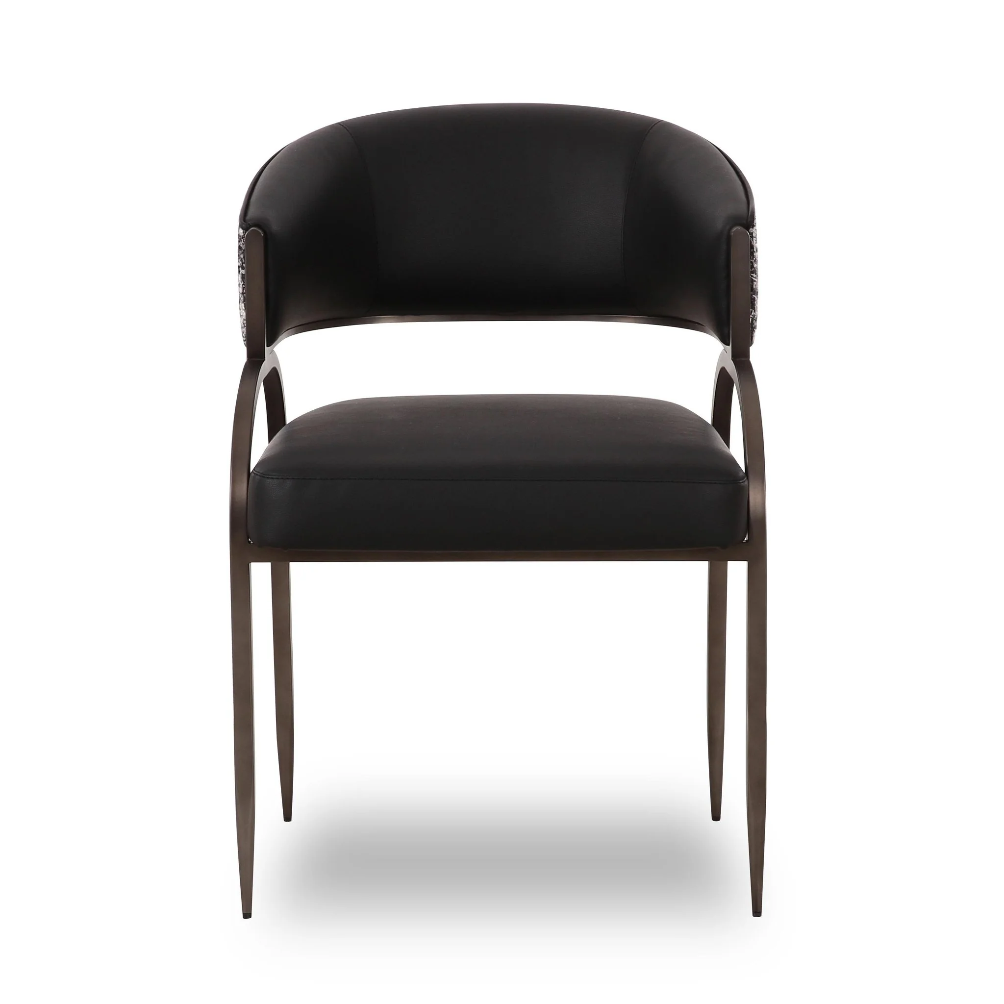 Tatum Black Vegan Leather 2-Tone Dining Chair - Image 3
