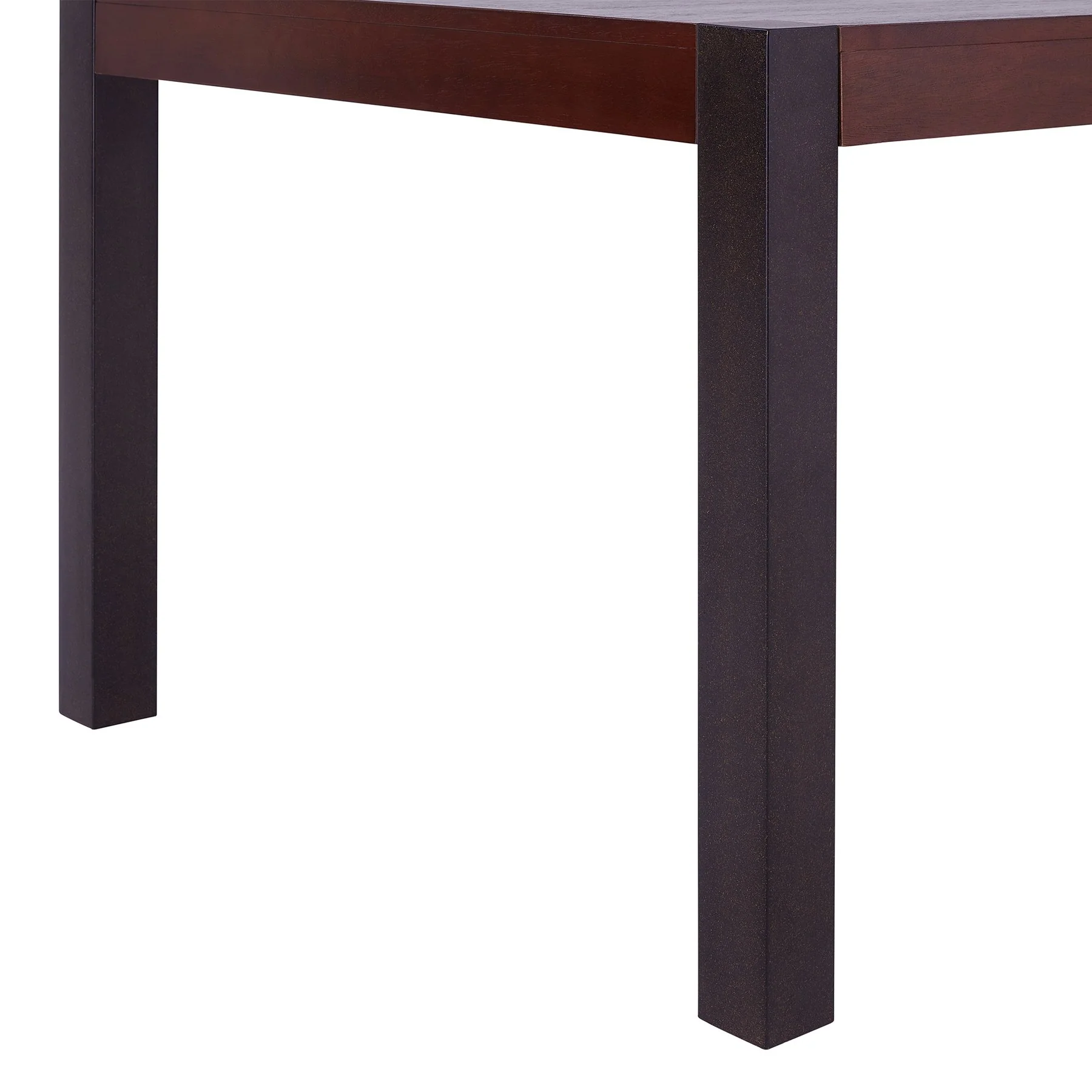 Tatum Contemporary Dining Table in Auburn Bay Finish and Sedona Wood Top - Image 4