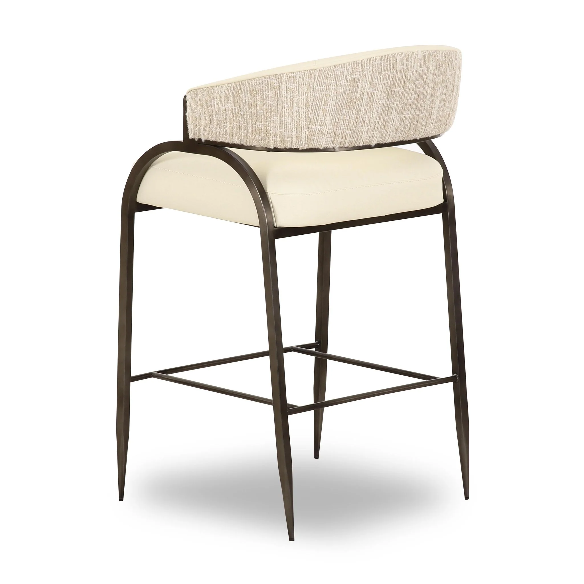 Tatum Cream Vegan Leather 2-Tone Counter Stool - Image 4