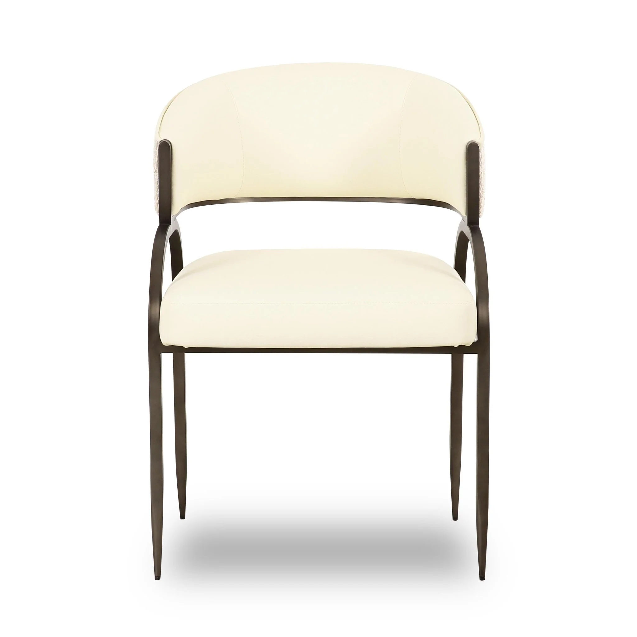 Tatum Cream Vegan Leather 2-Tone Dining Chair - Image 3