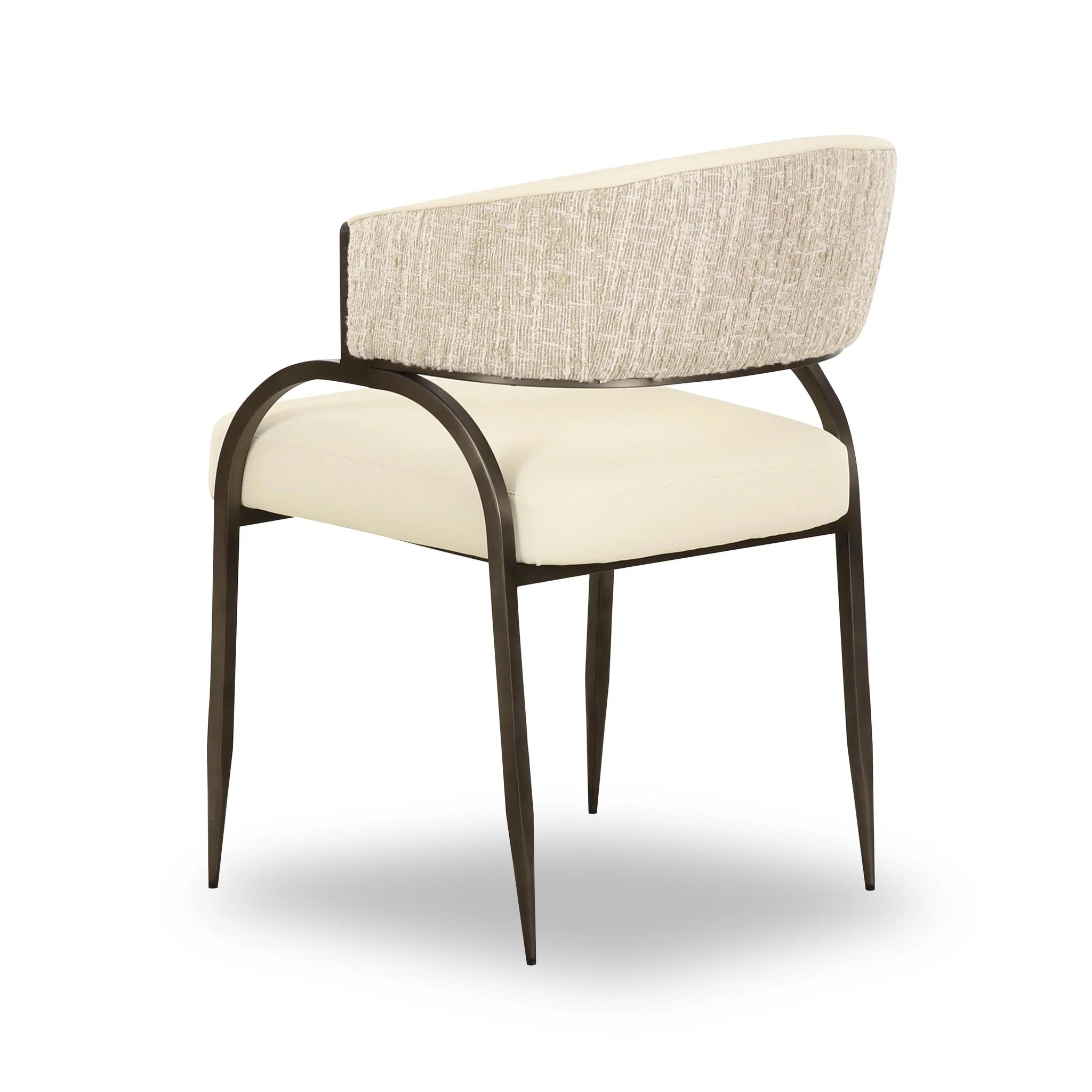Tatum Cream Vegan Leather 2-Tone Dining Chair - Image 4
