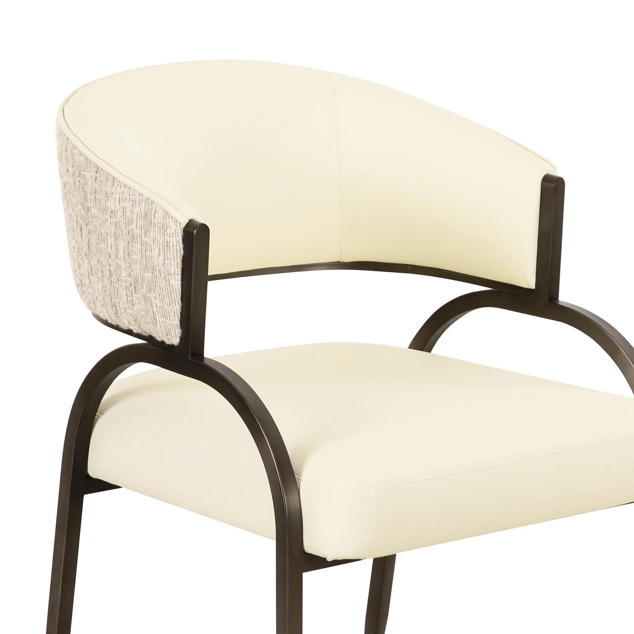 Tatum Cream Vegan Leather 2-Tone Dining Chair - Image 5