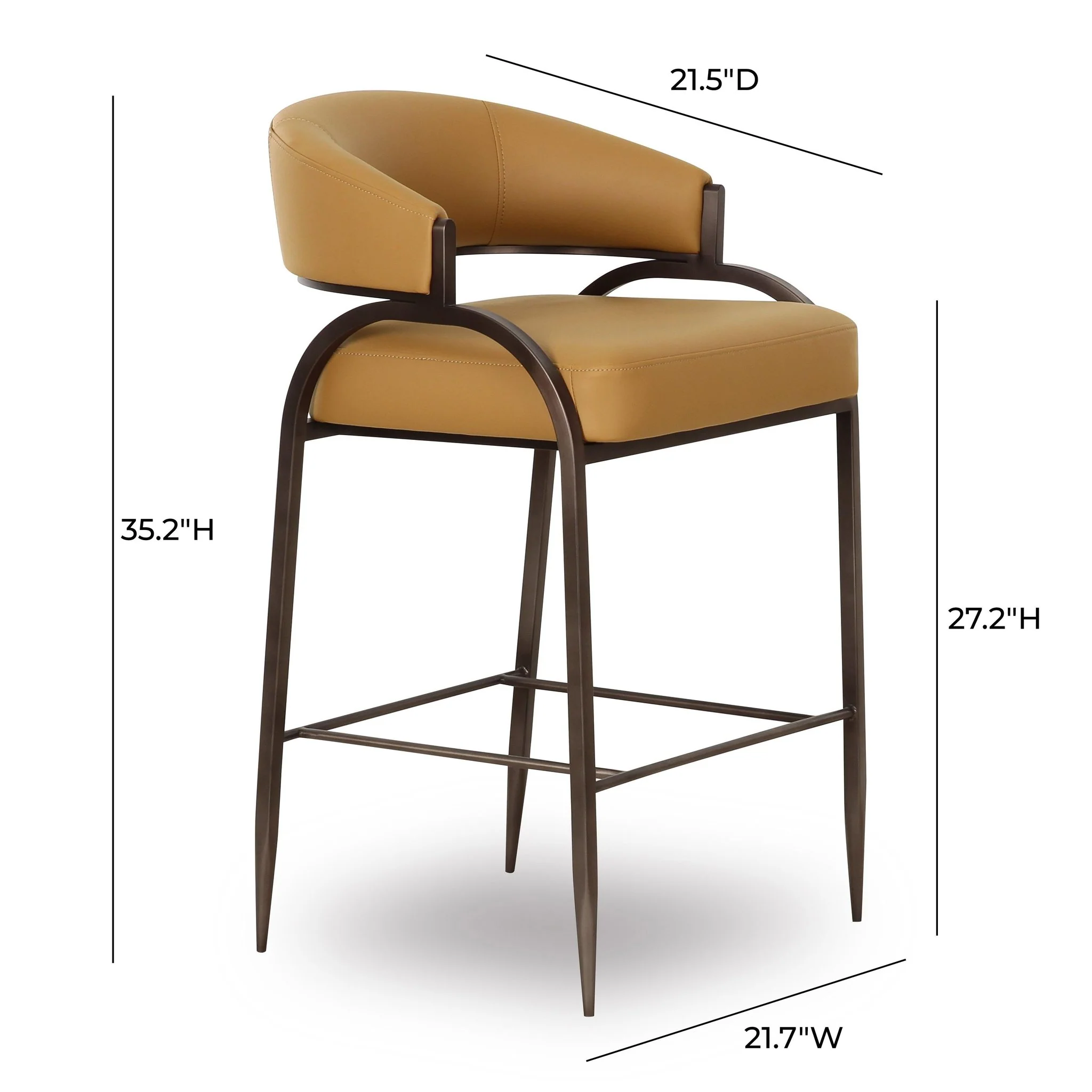 Tatum Tan Performance Vegan Leather Counter Stool - Image 6