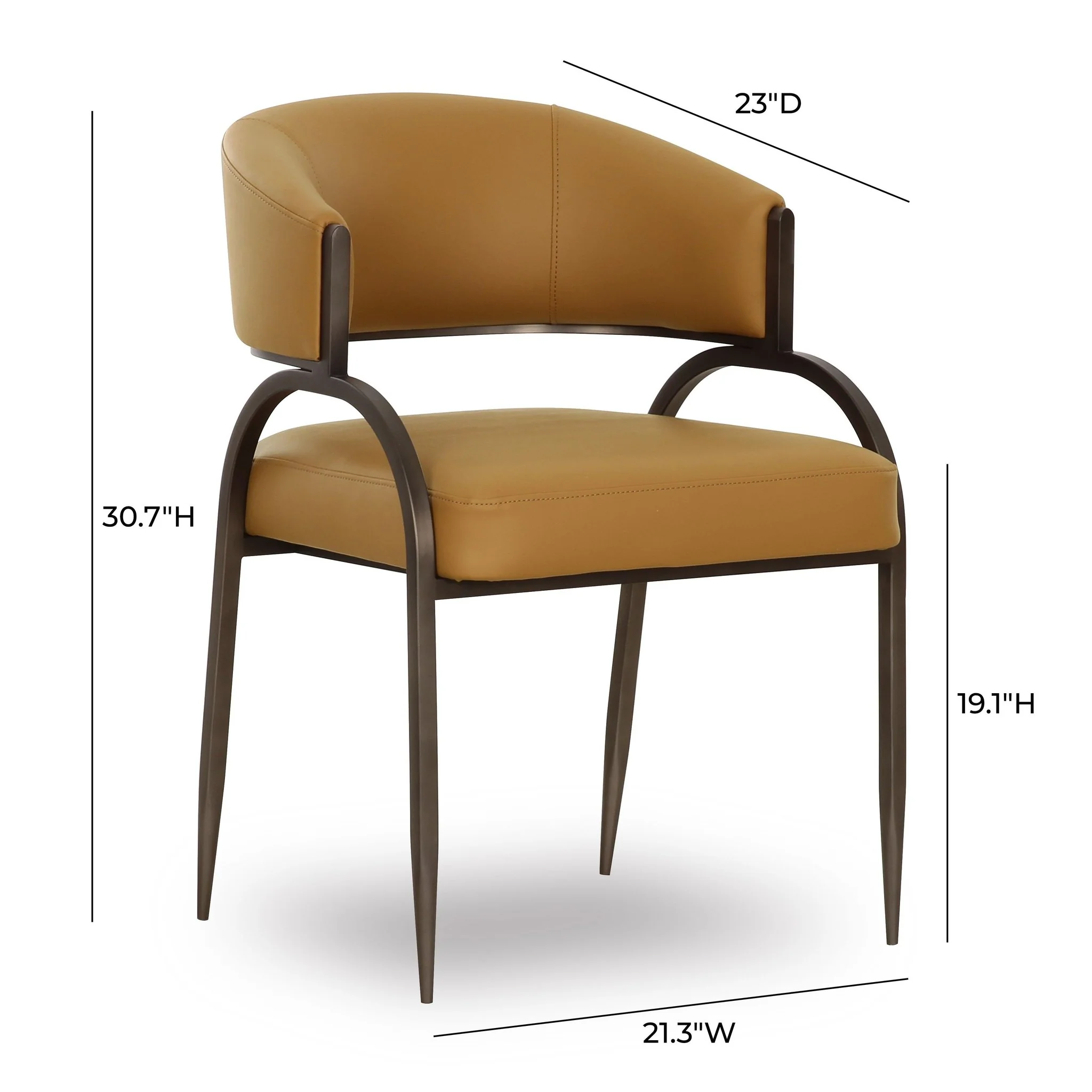 Tatum Tan Performance Vegan Leather Dining Chair - Image 6