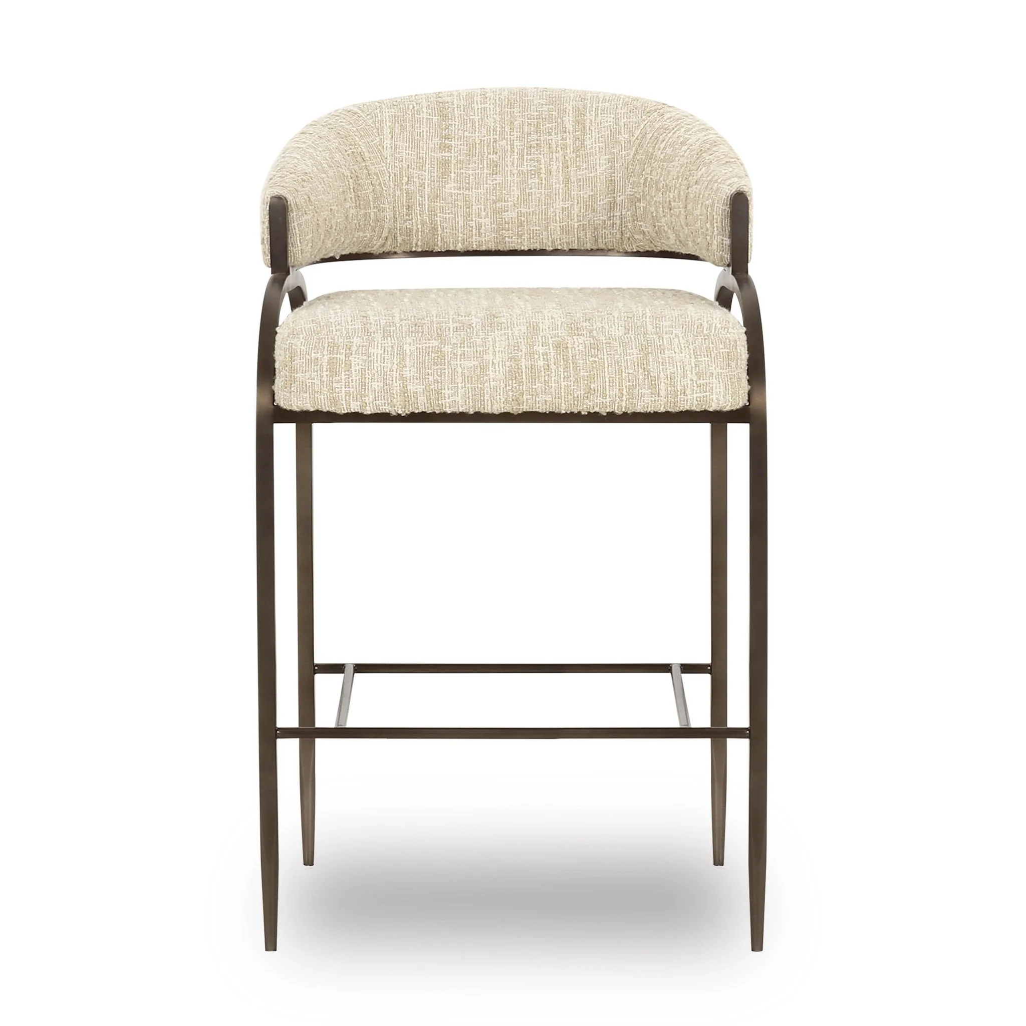 Tatum Taupe Textured Performance Boucle Counter Stool - Image 3