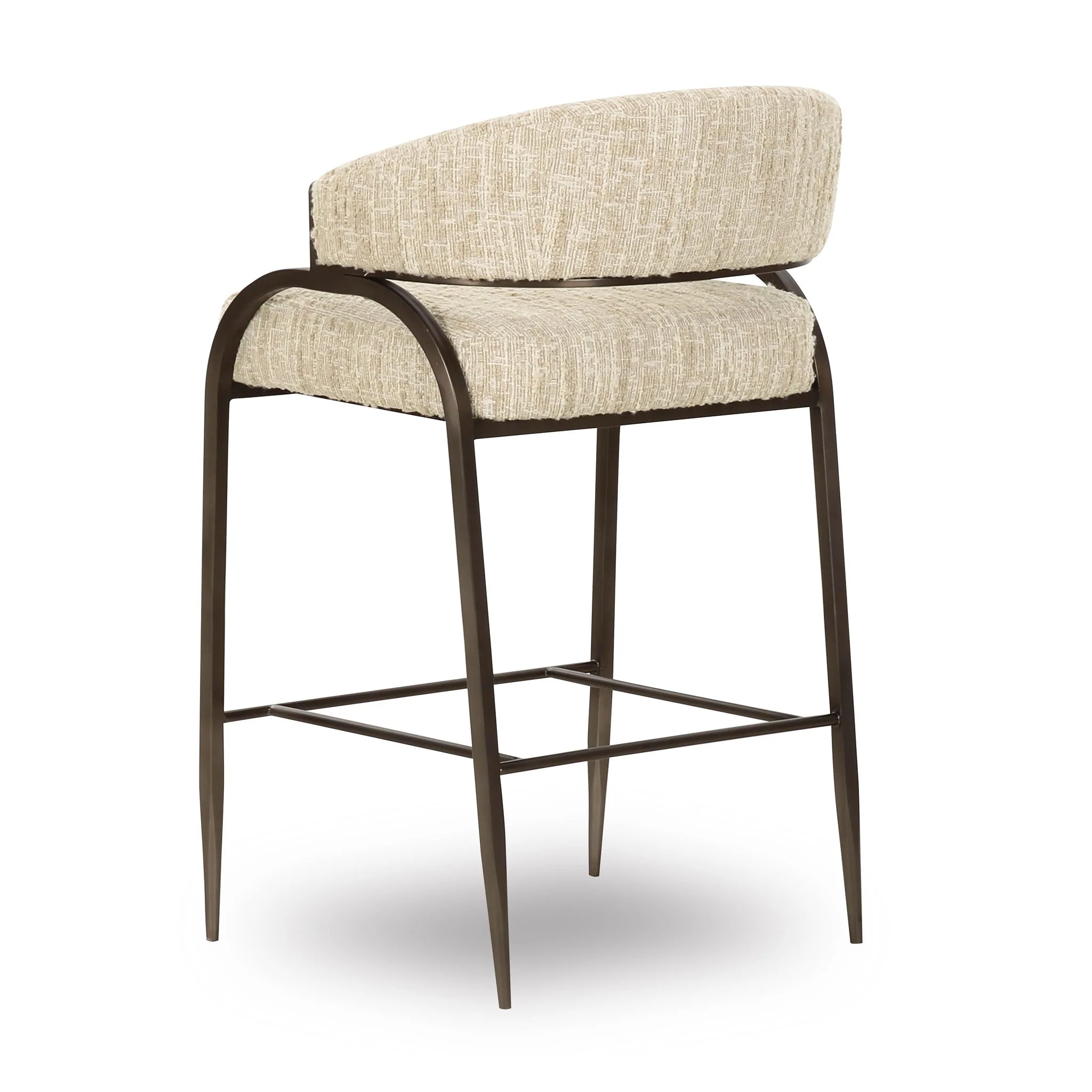 Tatum Taupe Textured Performance Boucle Counter Stool - Image 4