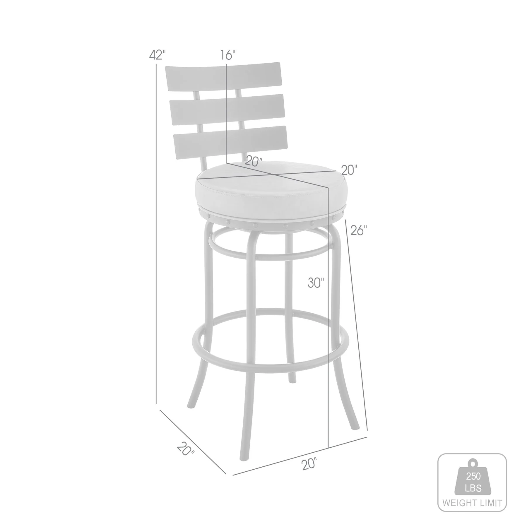 Tatyana Swivel Counter or Bar Stool in Black Finish with Gray Faux Leather - Image 11
