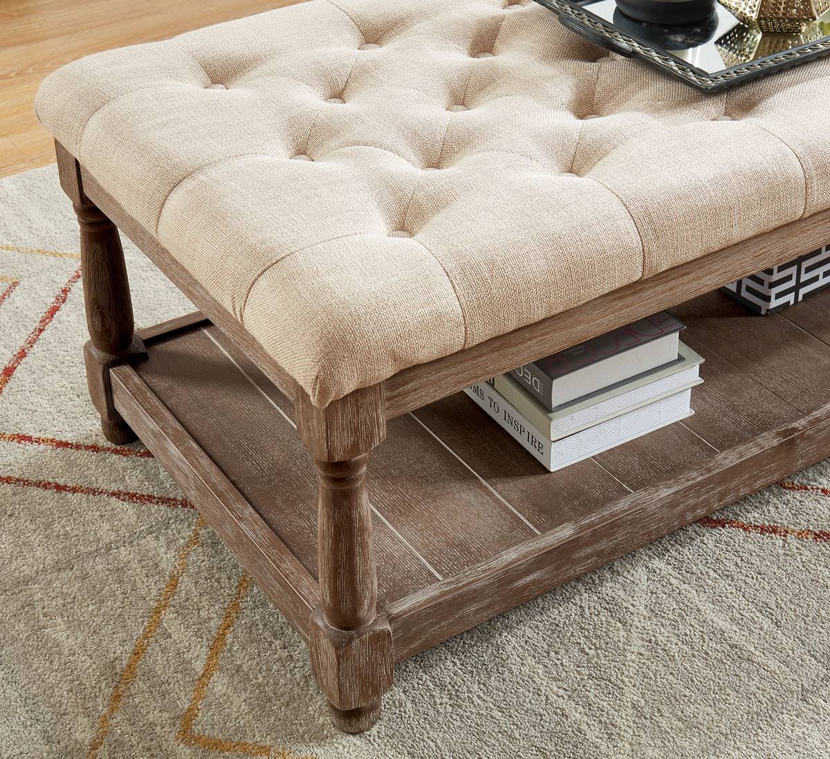 Tayah Bench, Beige - Image 2