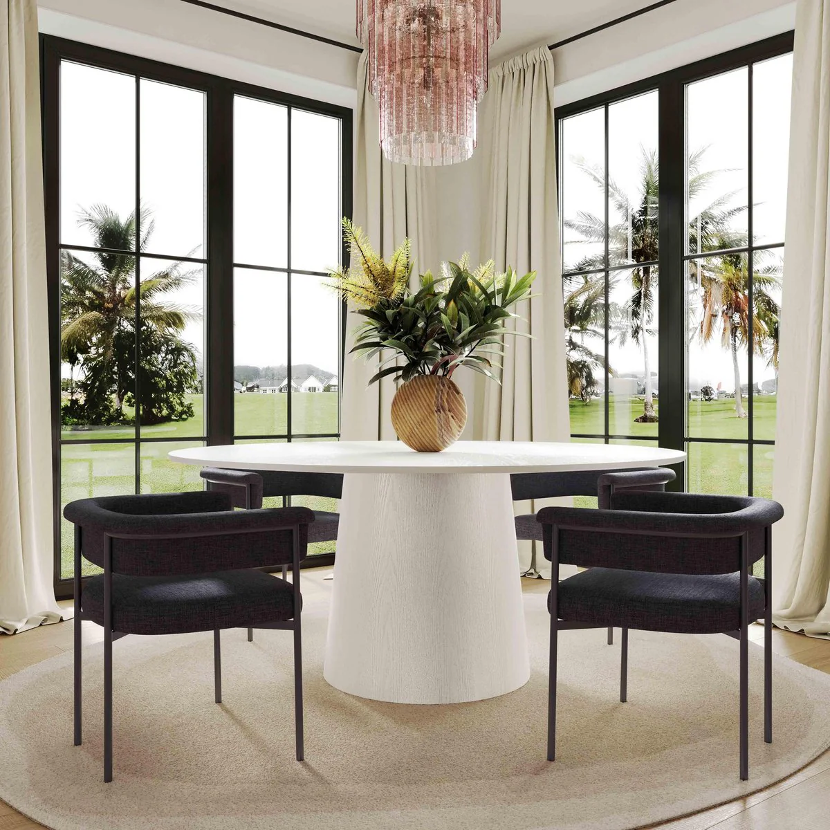Taylor Black Performance Linen Dining Chair - Image 2