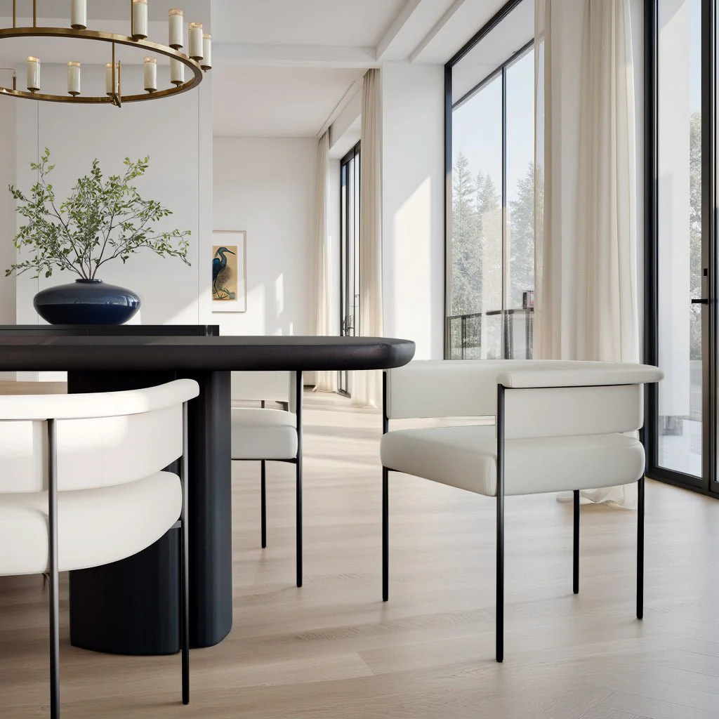 Taylor Cream Vegan Leather Dining Chair - Image 2