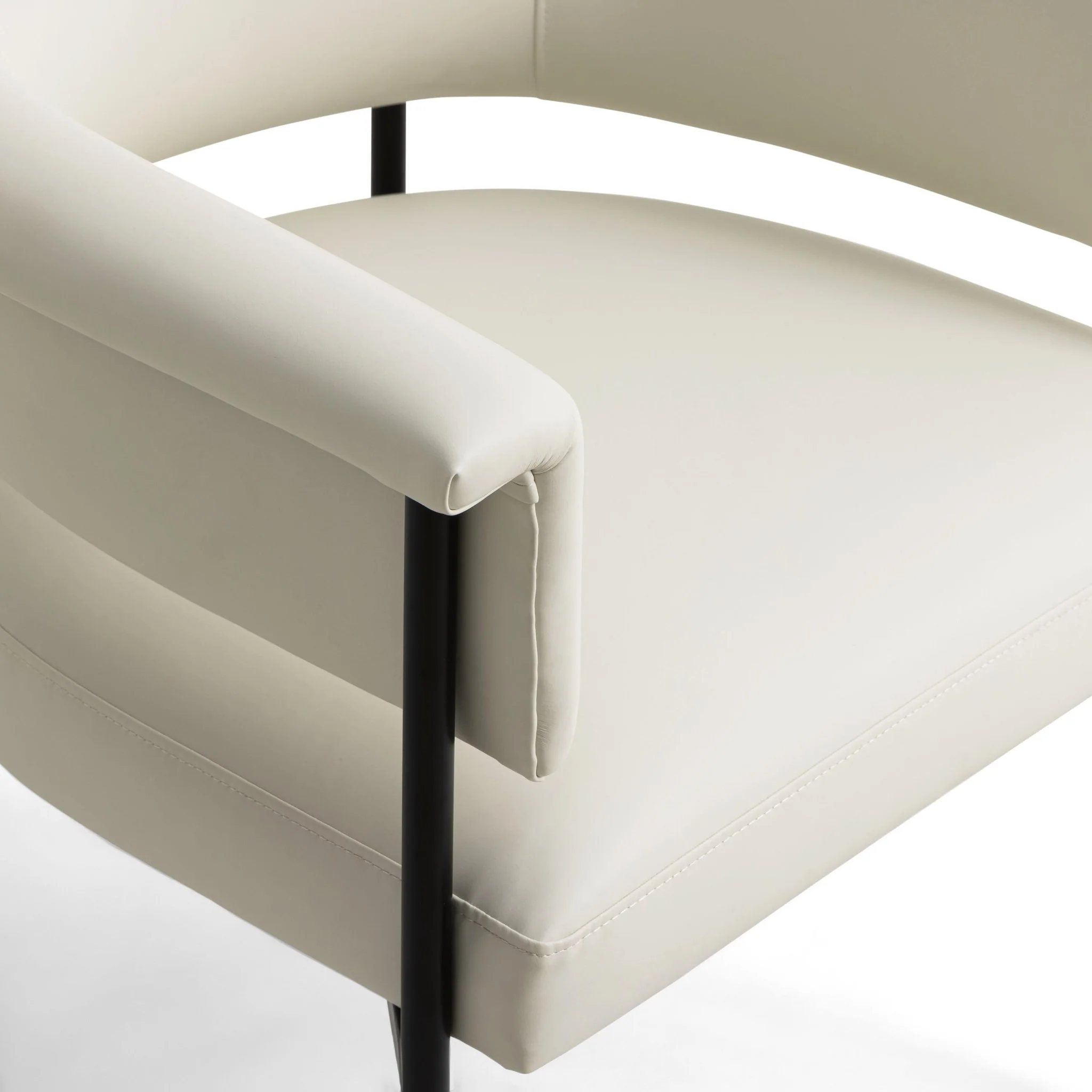 Taylor Cream Vegan Leather Dining Chair - Image 6