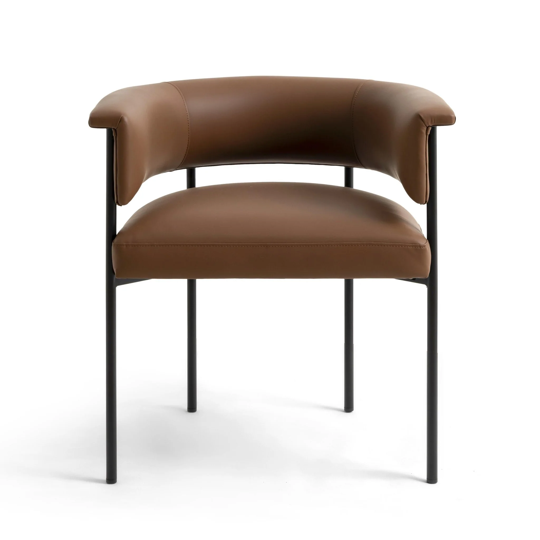 Taylor Saddle Brown Vegan Leather Dining Chair - Image 3