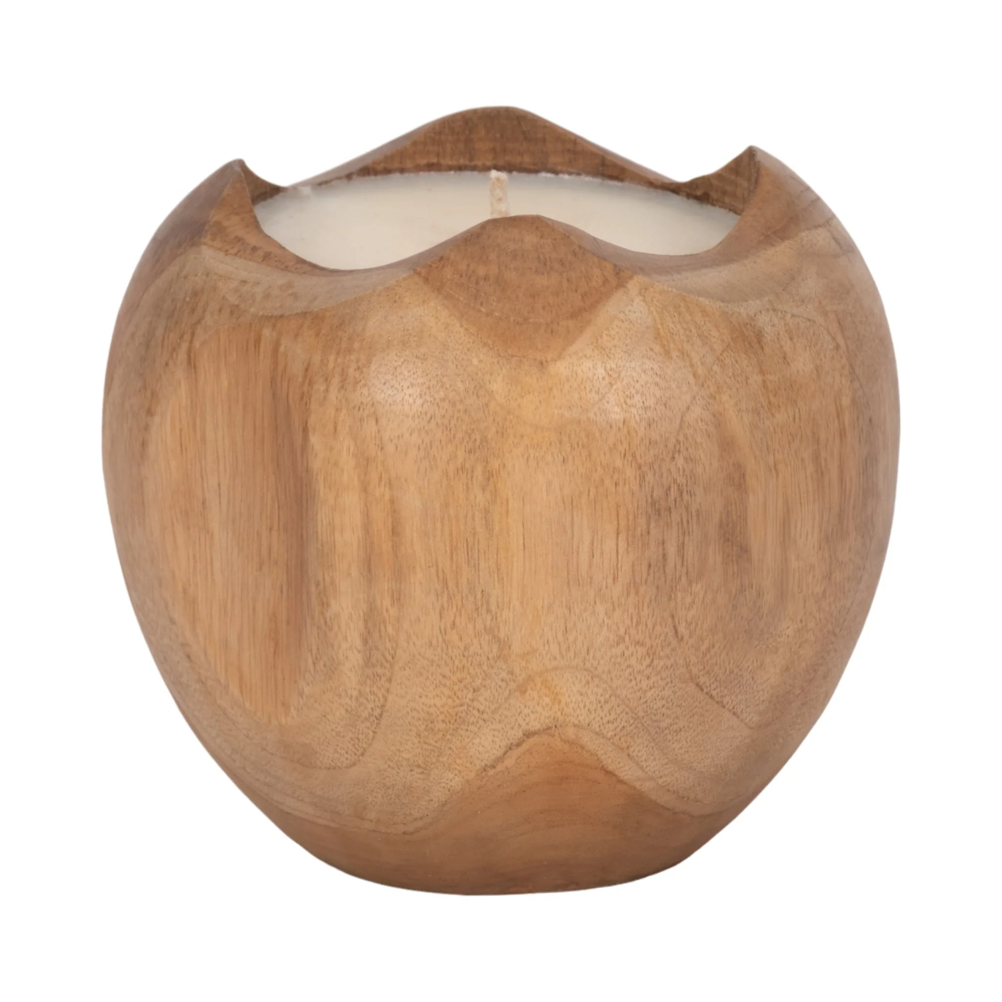 Teak, 8" Round Candle, Natural - Image 2