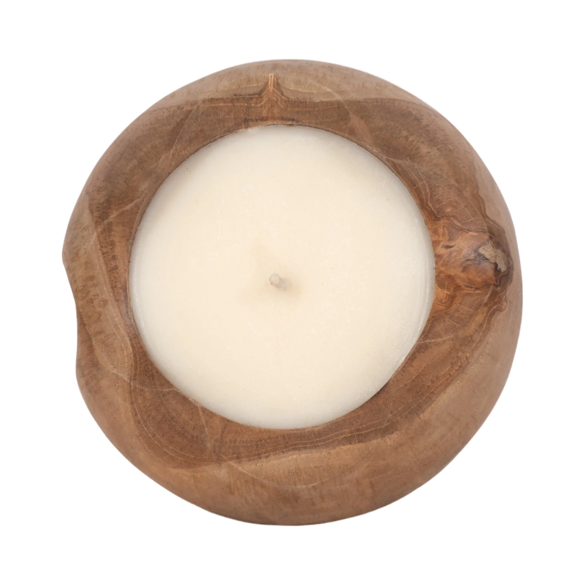 Teak, 8" Round Candle, Natural - Image 4